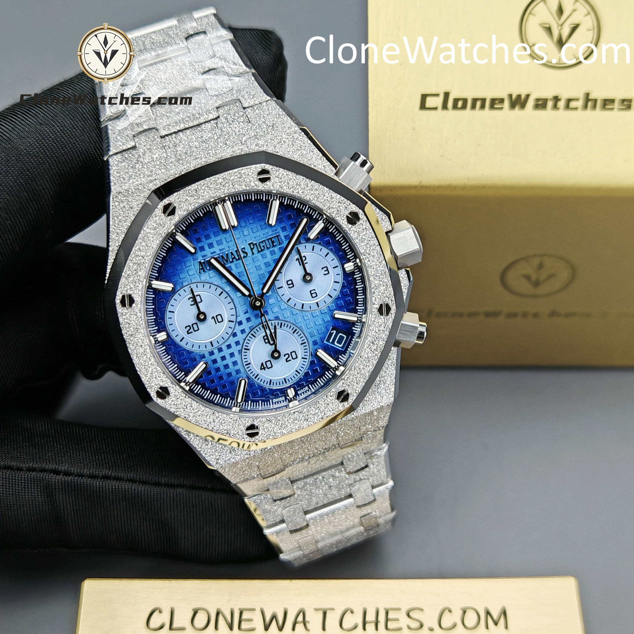 Audemars Piguet Super Clone Watches 1:1 Royal Oak Smoky Blue Dial 26240BA Selfwinding Chronograph