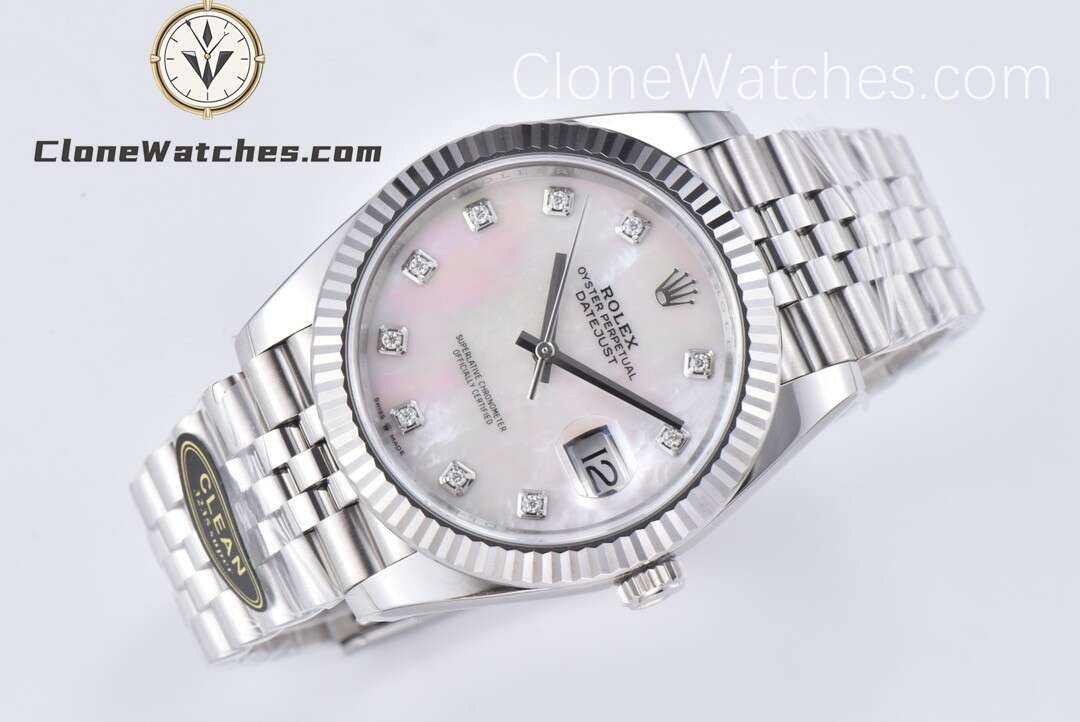 Rolex Super Clone Watches 1:1 DateJust White Diamond Dial M126334 Jubilee 41MM 3235 Movement