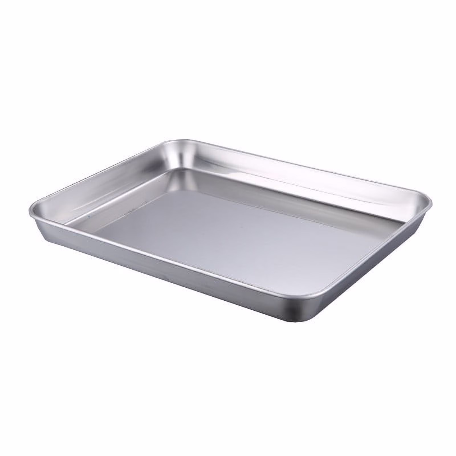 10x6 Inch Stainless Steel Baking Pan Multipurpose Cake Oven Tray Toaster Metal Sheet for Cooking Grilling and Steaming in Home Kitchen