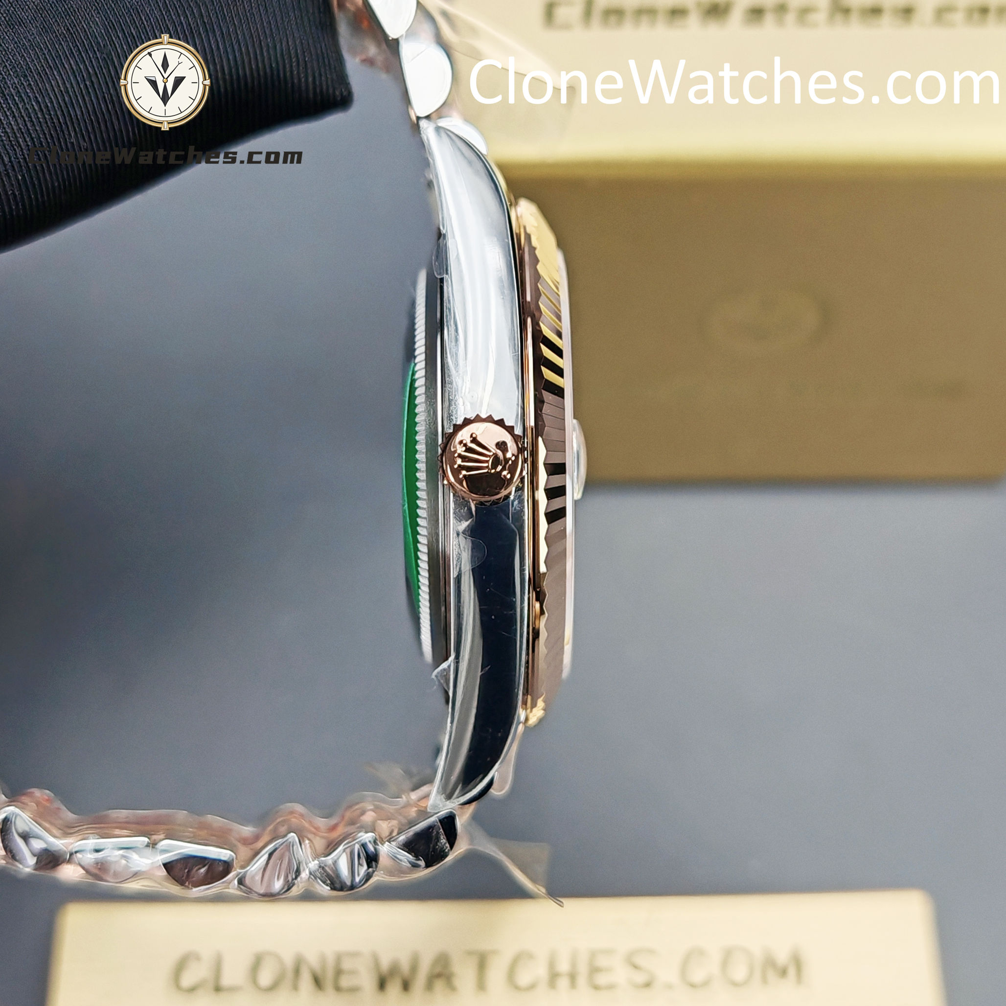 Rolex Super Clone Watches 1:1 DateJust Chocolate Diamond Dial Jubilee 41MM M126331-0004 3235 Movement