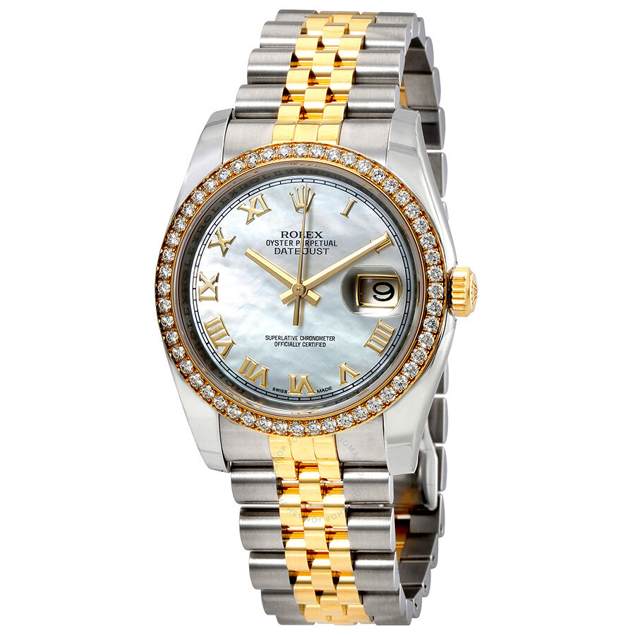 Rolex Oyster Perpetual Datejust 36 Mother of Pearl Dial Stainless Steel and 18K Yellow Gold Jubilee Bracelet Automatic Ladies Watch 116243MRJ（Lifetime free warranty+90-days replacement service & Refund!.）