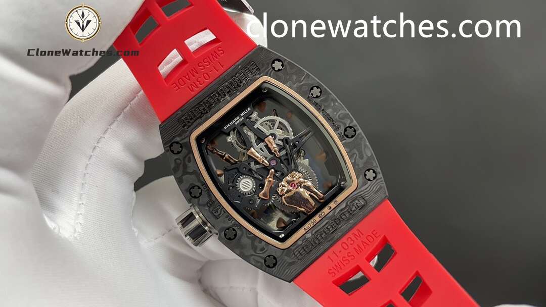 Richard Mille Super Clone Watches 1:1 RM 66 Freedom Proclaimed Tourbillon Red Strap