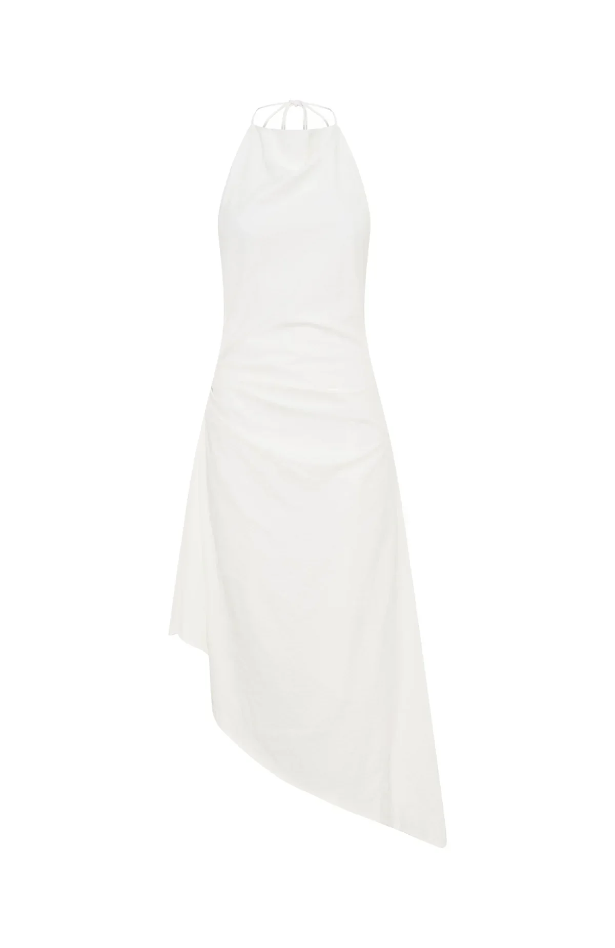 Night Hustle Halter Midi Dress White
