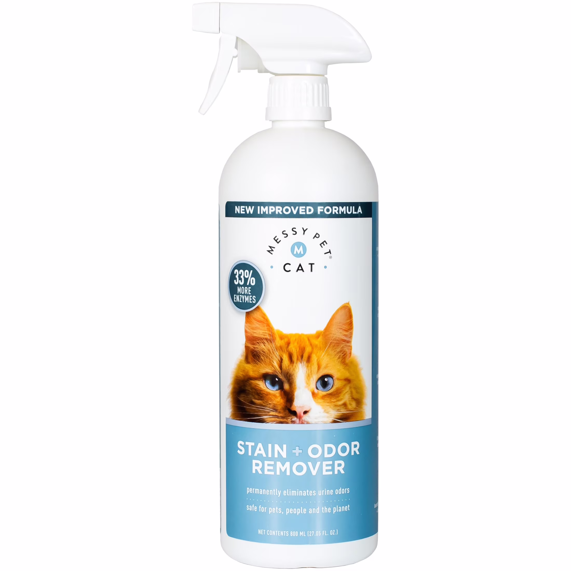 (3 pack) Messy Pet Cat Stain + Odor Remover Cleans Urine Smells from Carpet, Couch, Mattress - 27 oz