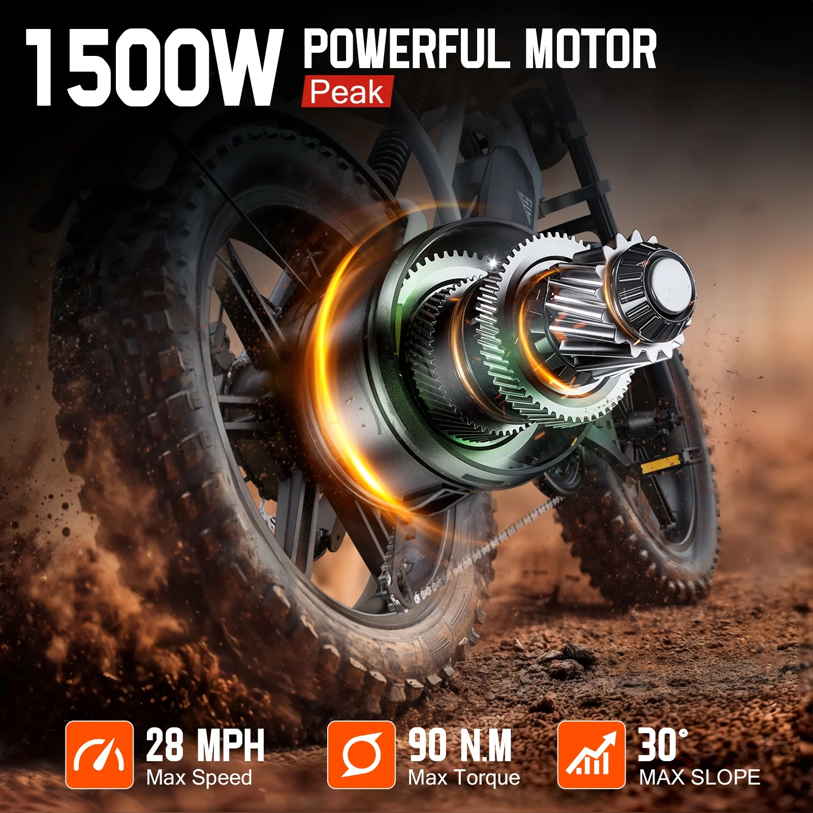 Electric Bike for Adults, 750W Peak 1500W Motor, 20