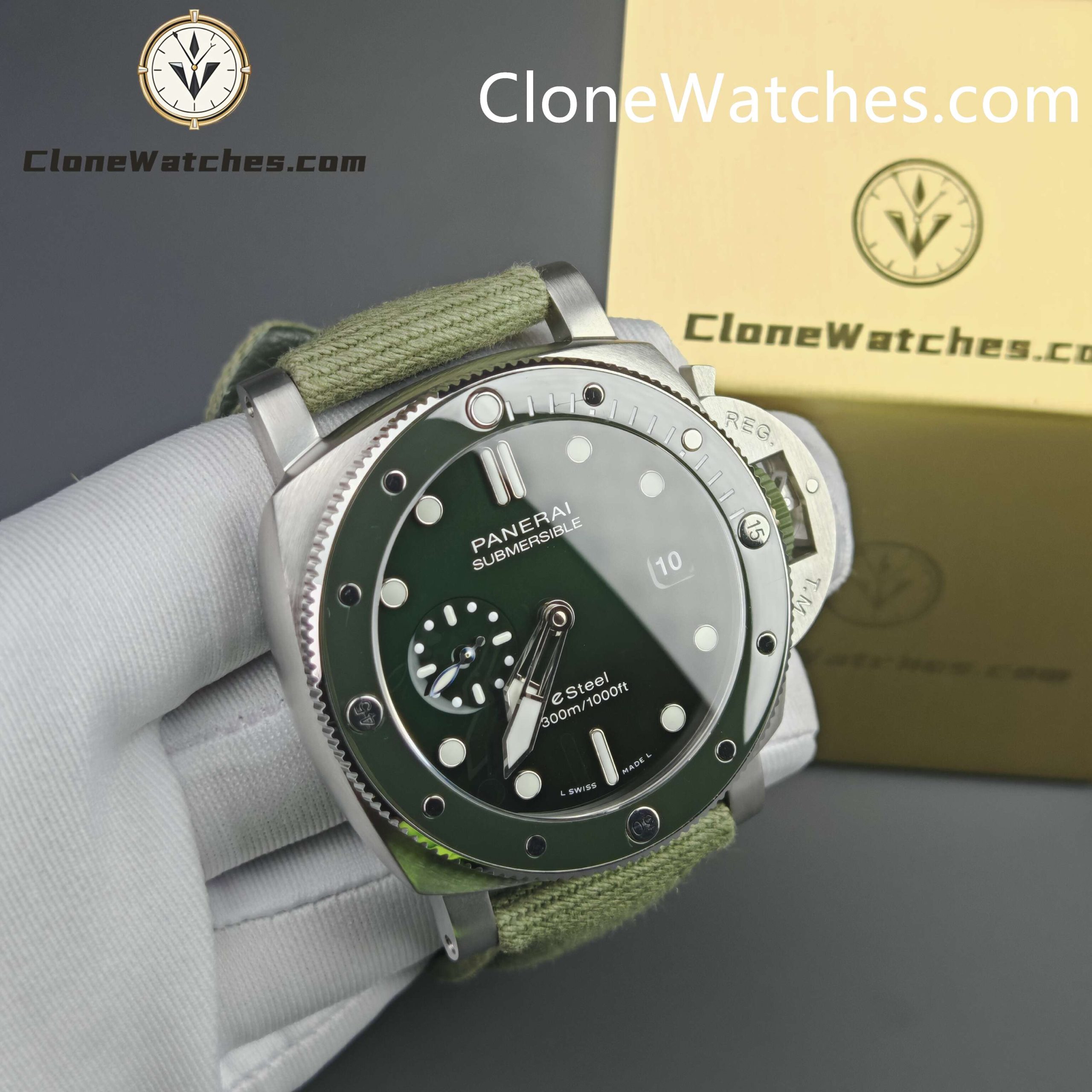 Panerai Super Clone Watches 1:1 Submersible QuarantaQuattro Verde Smeraldo PAM01287 New version