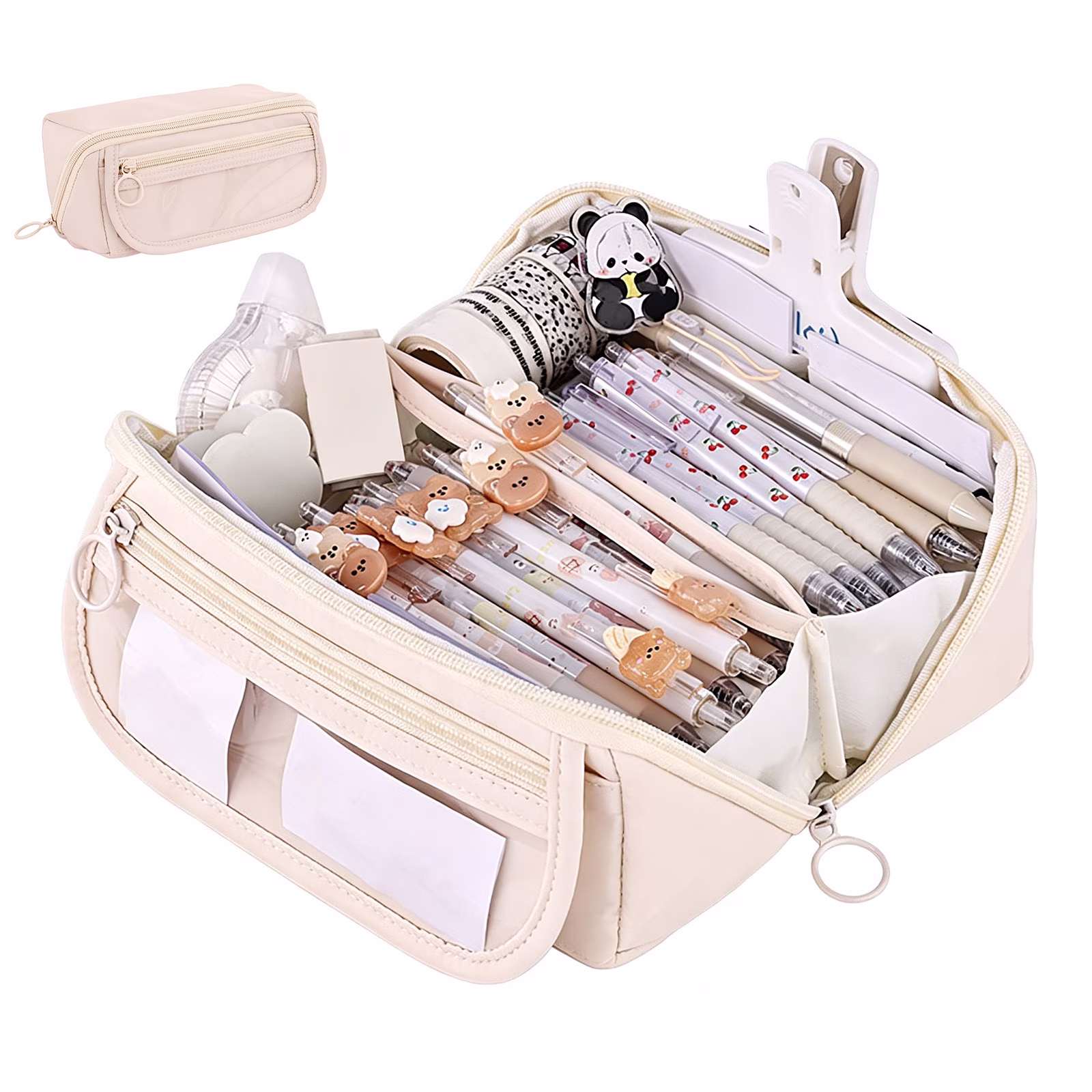 Pencil Case Large Capacity Pencil Pouch for Organisation Zipper Pencil Bag Back to School Supplies - Black