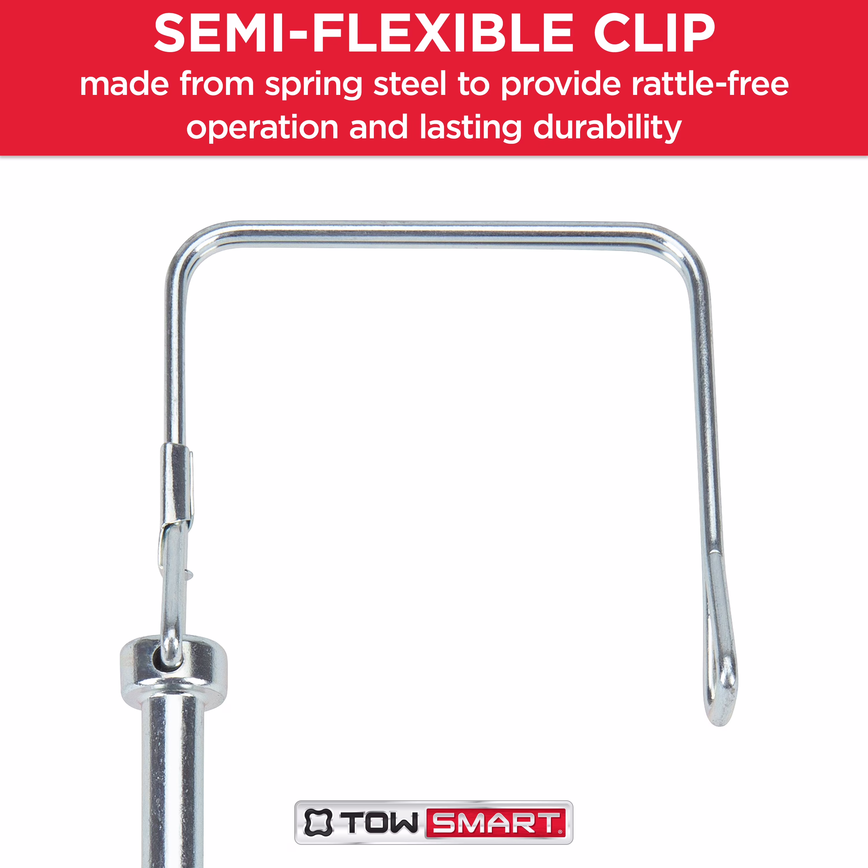 TowSmart Trailer Coupler Safety Pin, Quick Latch, 1/4in Pin, 2-3/4in Span, Zinc Plated Steel, 7366
