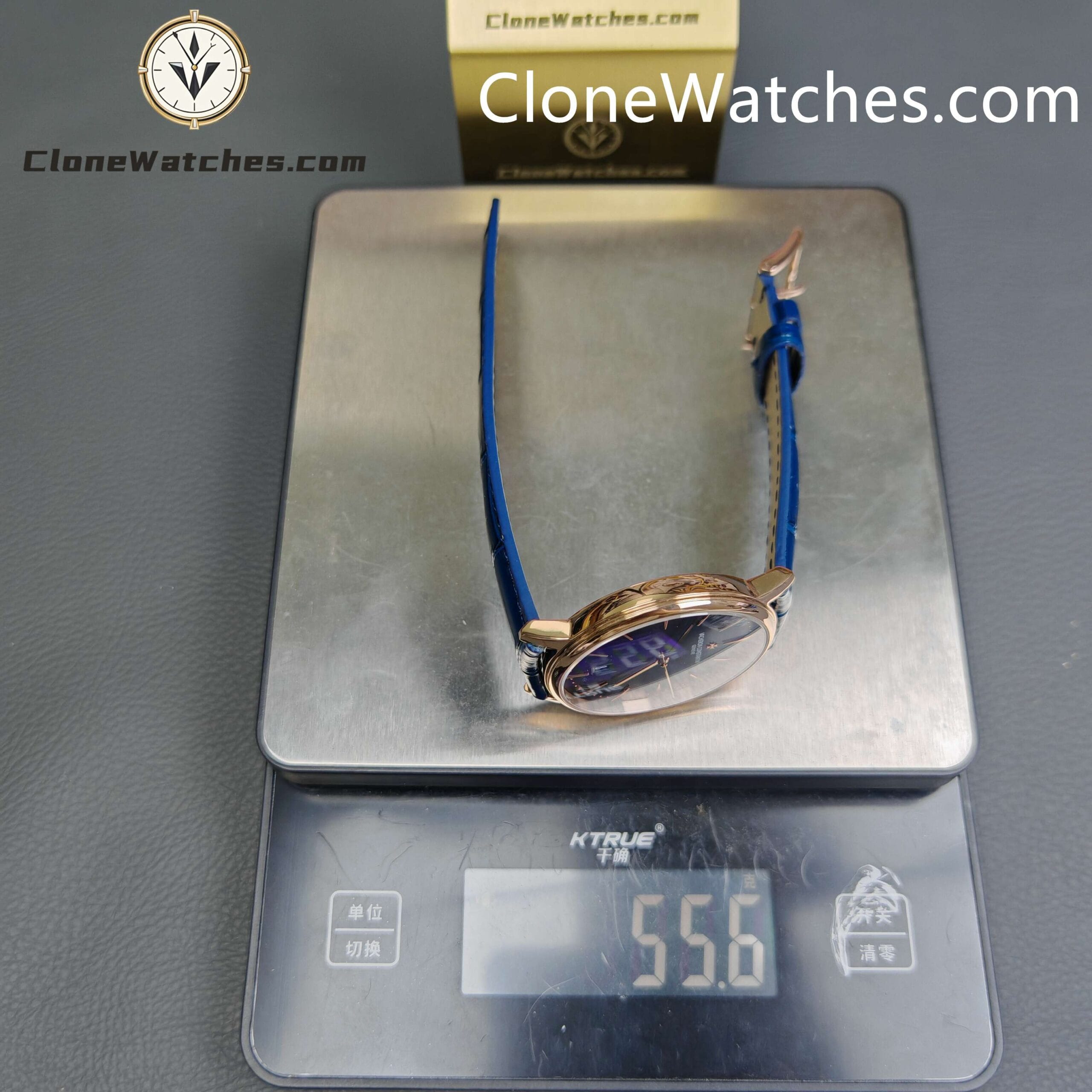 Vacheron Constantin Super Clone Watches 1:1 Patrimony Rose Gold 85180/000R-B515 Blue Dial