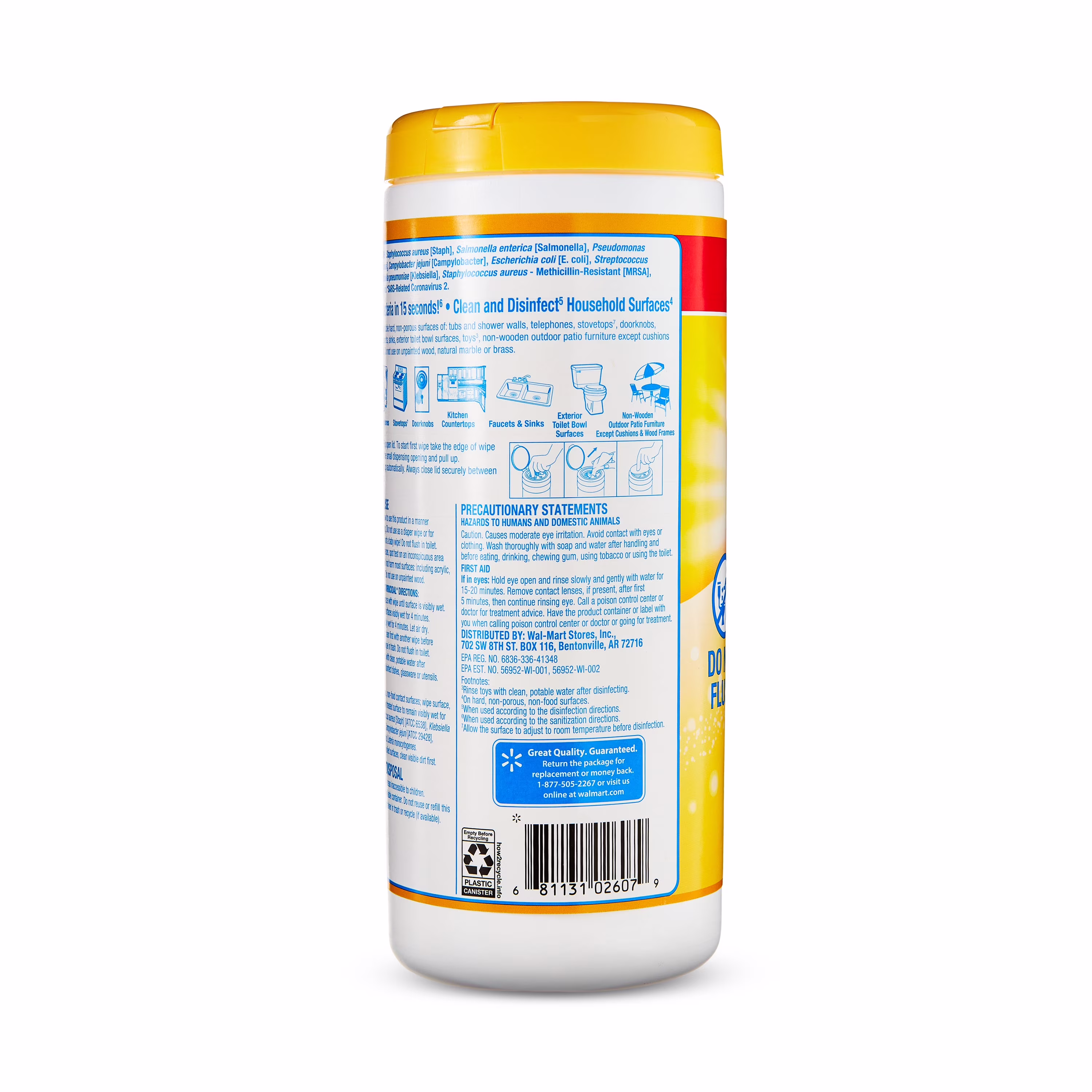 Great Value Disinfecting Wipes, Lemon Scent, 35 Count