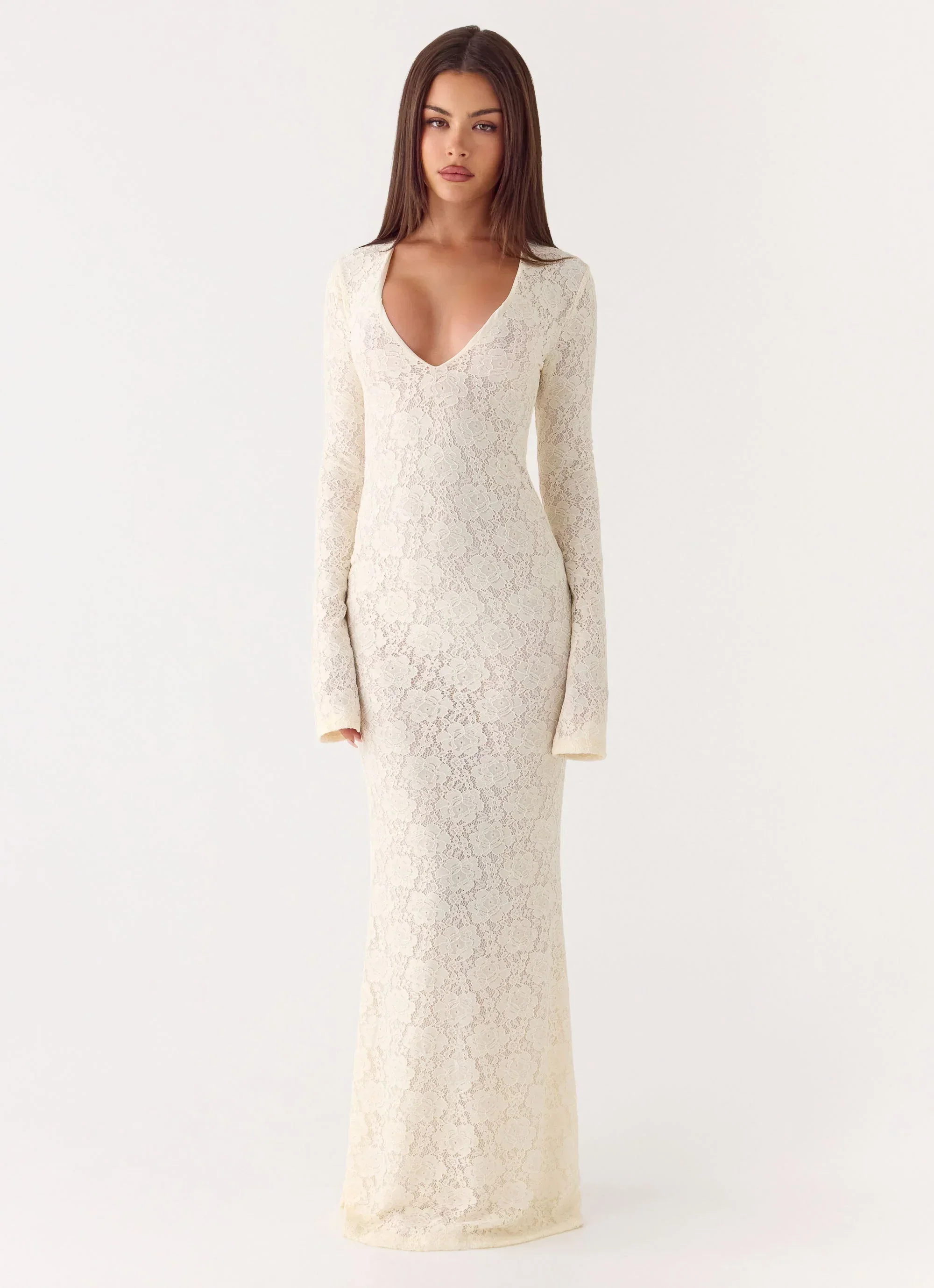 Astoria Long Sleeve Maxi Dress - Ivory
