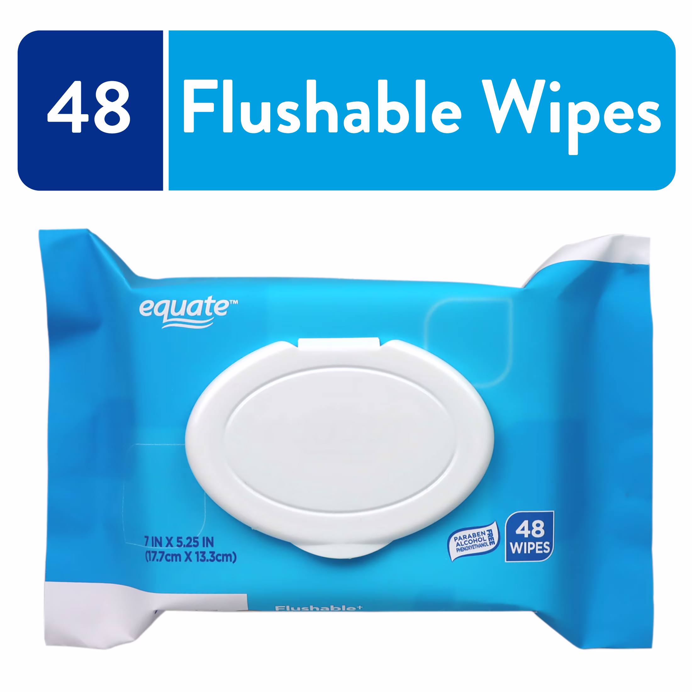 Equate Flushable Wet Wipes, Fresh Scent, 48 Wipes