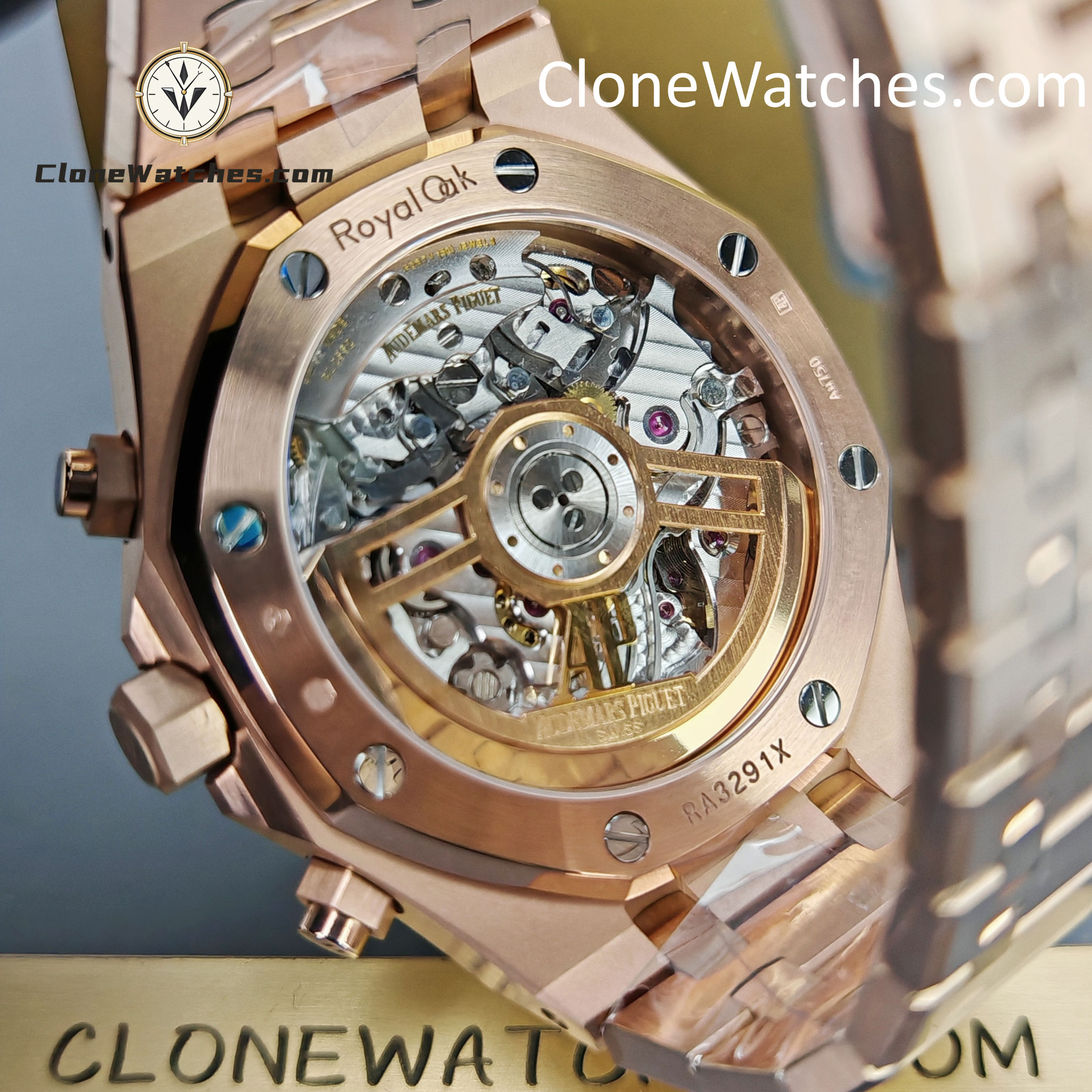 Audemars Piguet Super Clone Watches 1:1 Rose Gold Blue Dial 26240