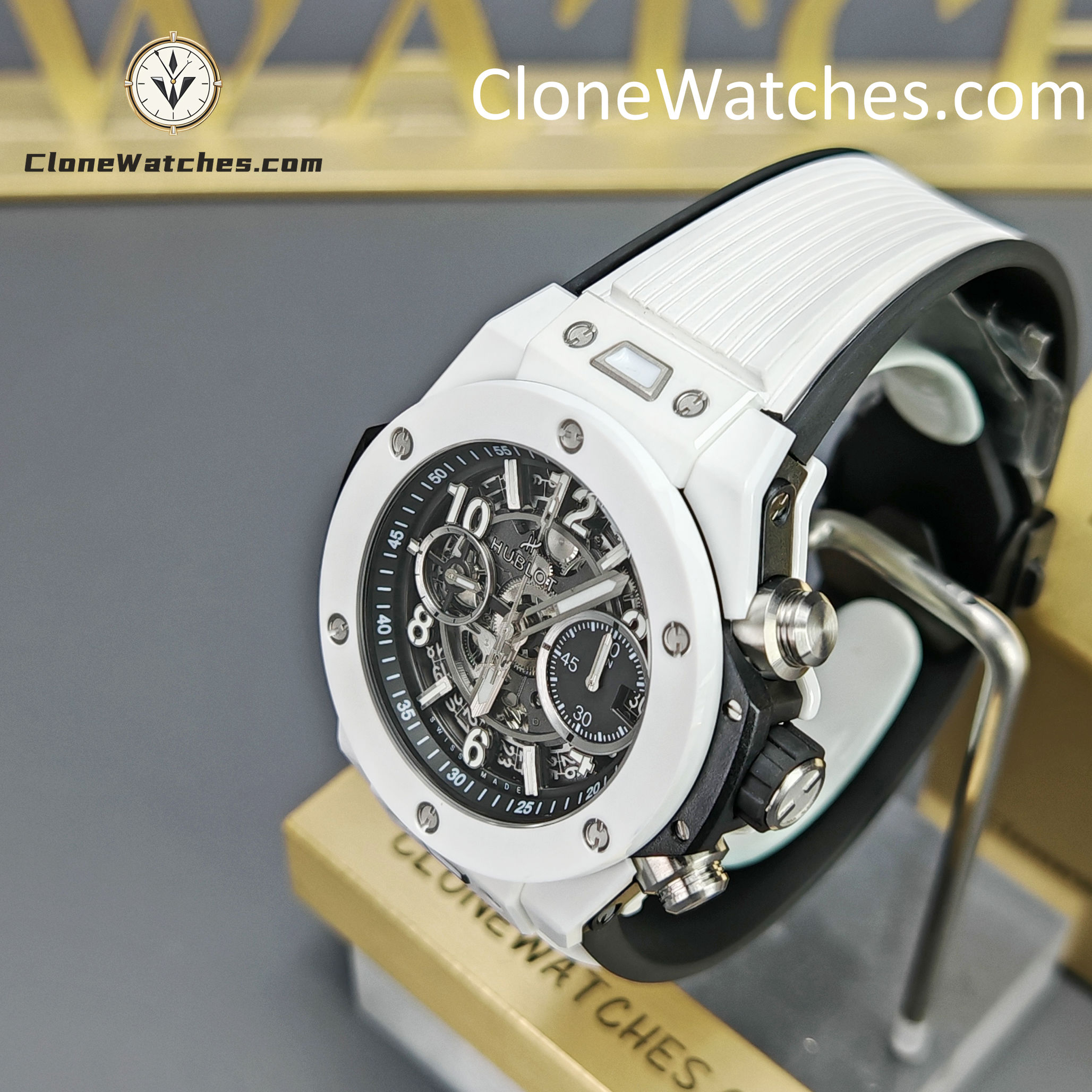 Hublot Super Clone Watches 1:1 Big Bang Unico White Ceramic 42MM 441.HX.1171.RX