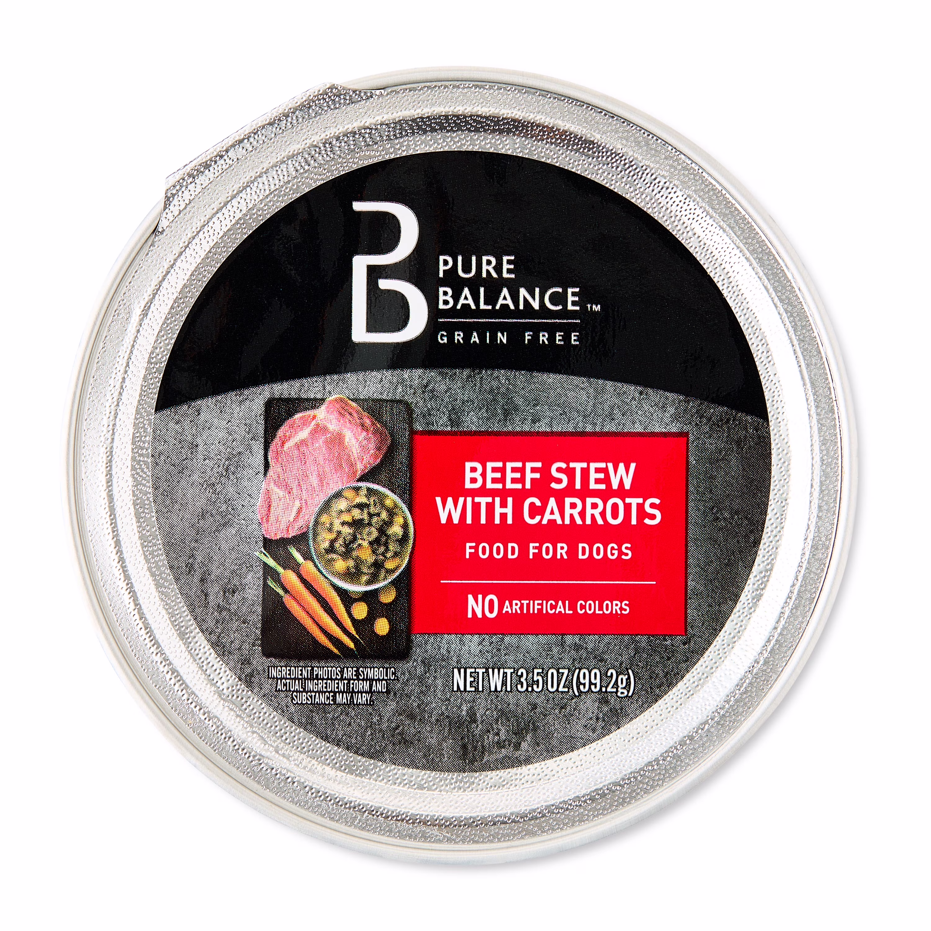 Pure Balance Grain-Free Wet Dog Food, Beef Stew with Carrots, 3.5 oz Tray