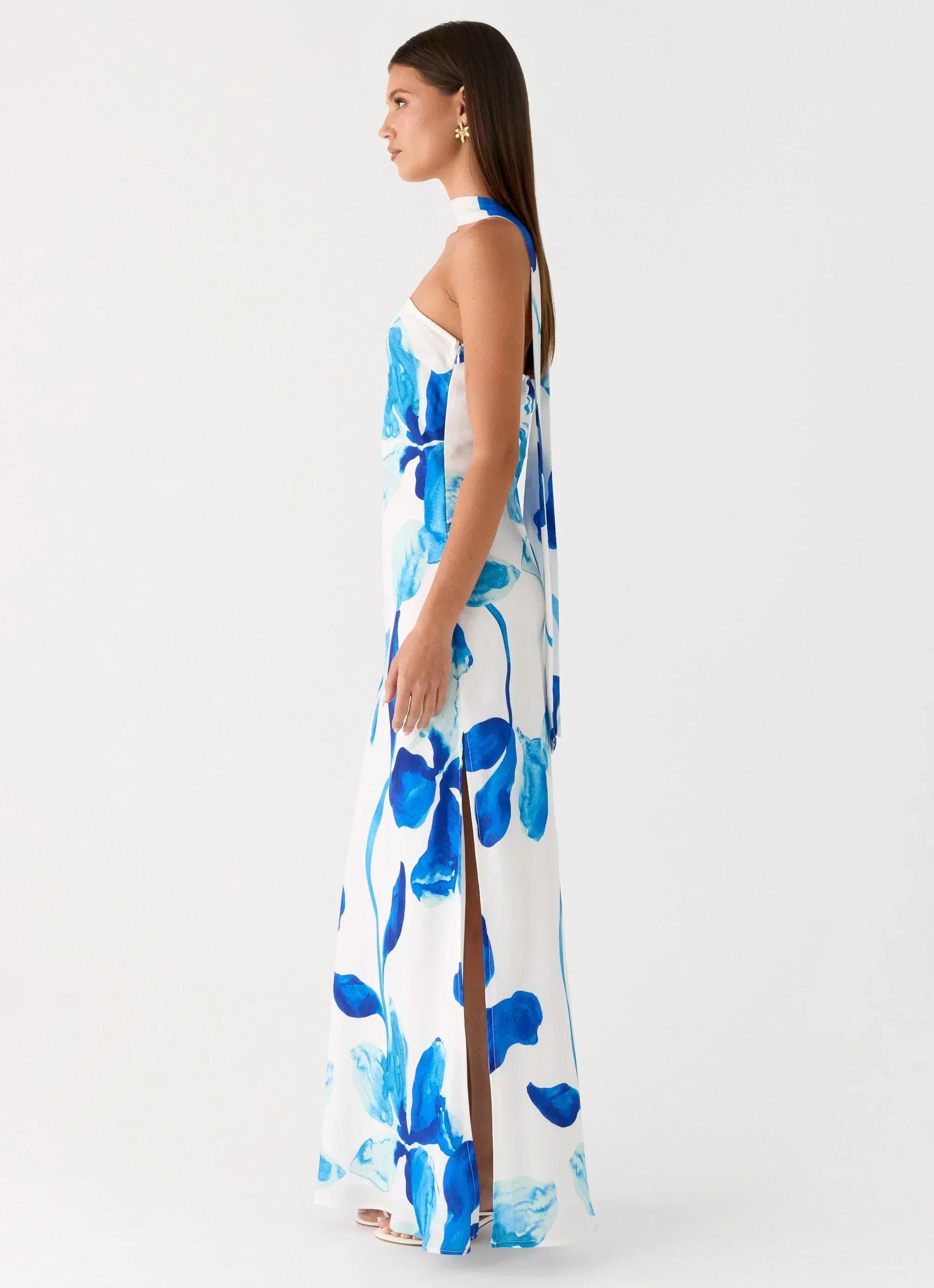 Ashelle Chiffon Maxi Dress - Cerulean Bloom