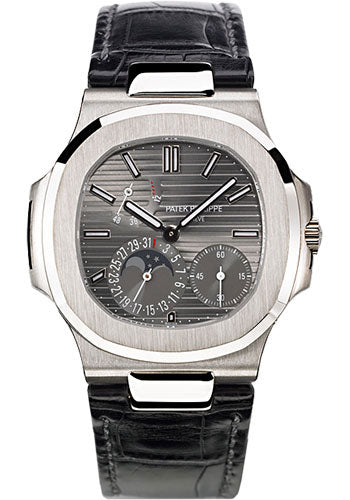 Patek Philippe Nautilus 5712G 40MM Slate Grey Dial With Black Leather Bracelet