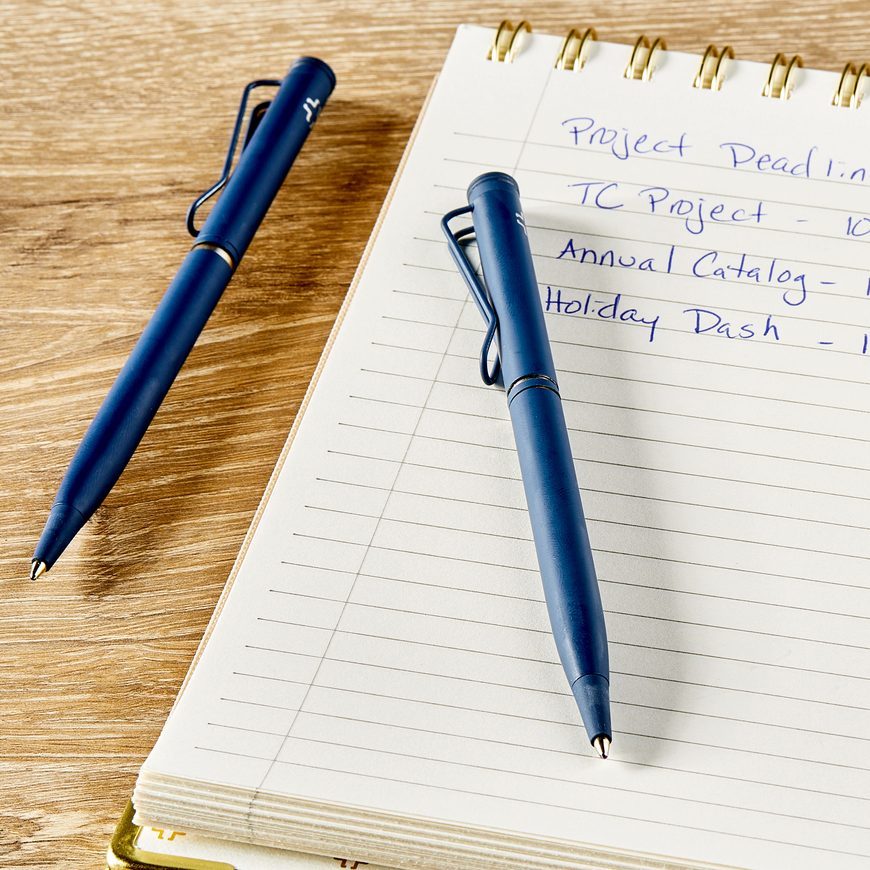 Pen+Gear Twist Ballpoint Hybrid Ink Pens, 1.0mm, Medium Point, Blue Ink, 2 Count