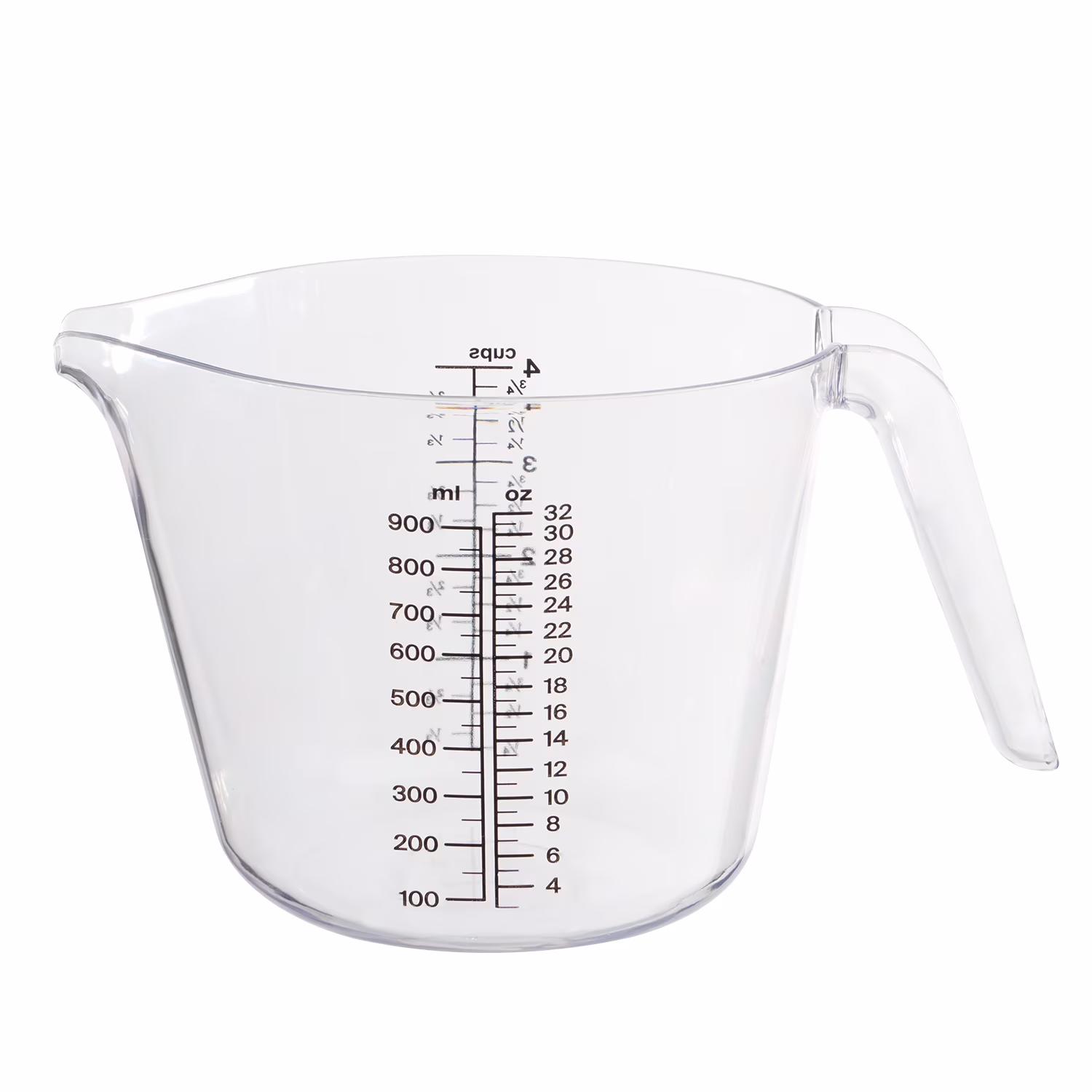 Mainstays 4-Cup Large Spout Plastic Measuring Cup, 32 oz, Clear