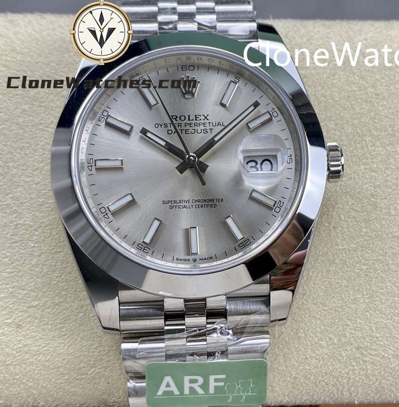 Rolex Super Clone Watches 1:1 DateJust Silver Dial m126300-0004 Jubilee 41MM 3235 Movement