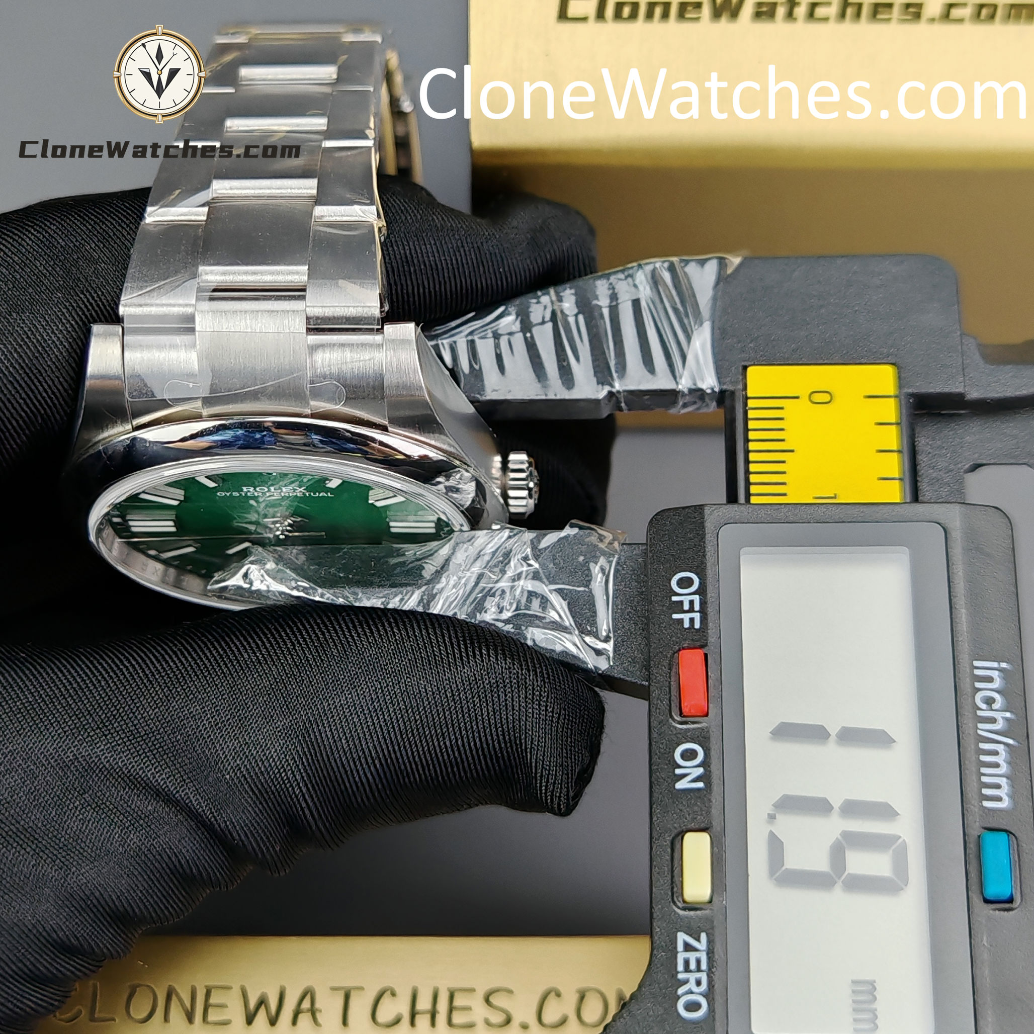 Rolex Super Clone Watches 1:1 Oyster Perpetual Green Dial 41mm M124300 3230 Movement