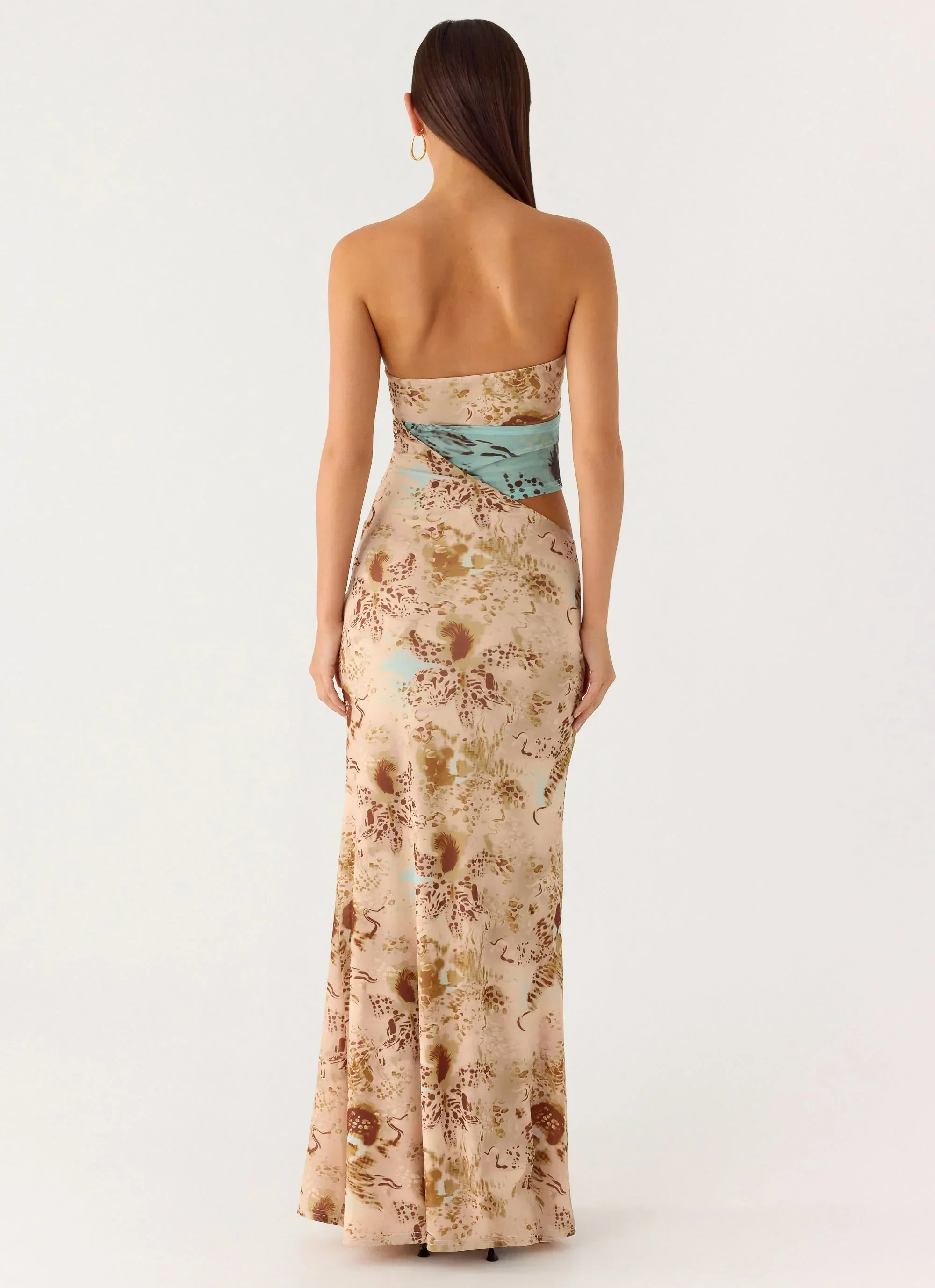 React Strapless Maxi Dress - Desert Blur