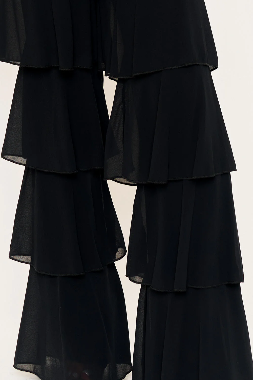 Symphony Jumpsuit - Techno Crepe & Chiffon Contrast Jumpsuit