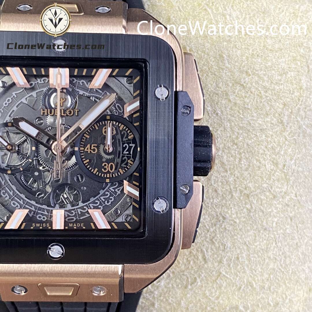 Hublot Super Clone Watches 1:1 Square Bang Unico King Gold Ceramic 42MM 821.OM.0180.RX