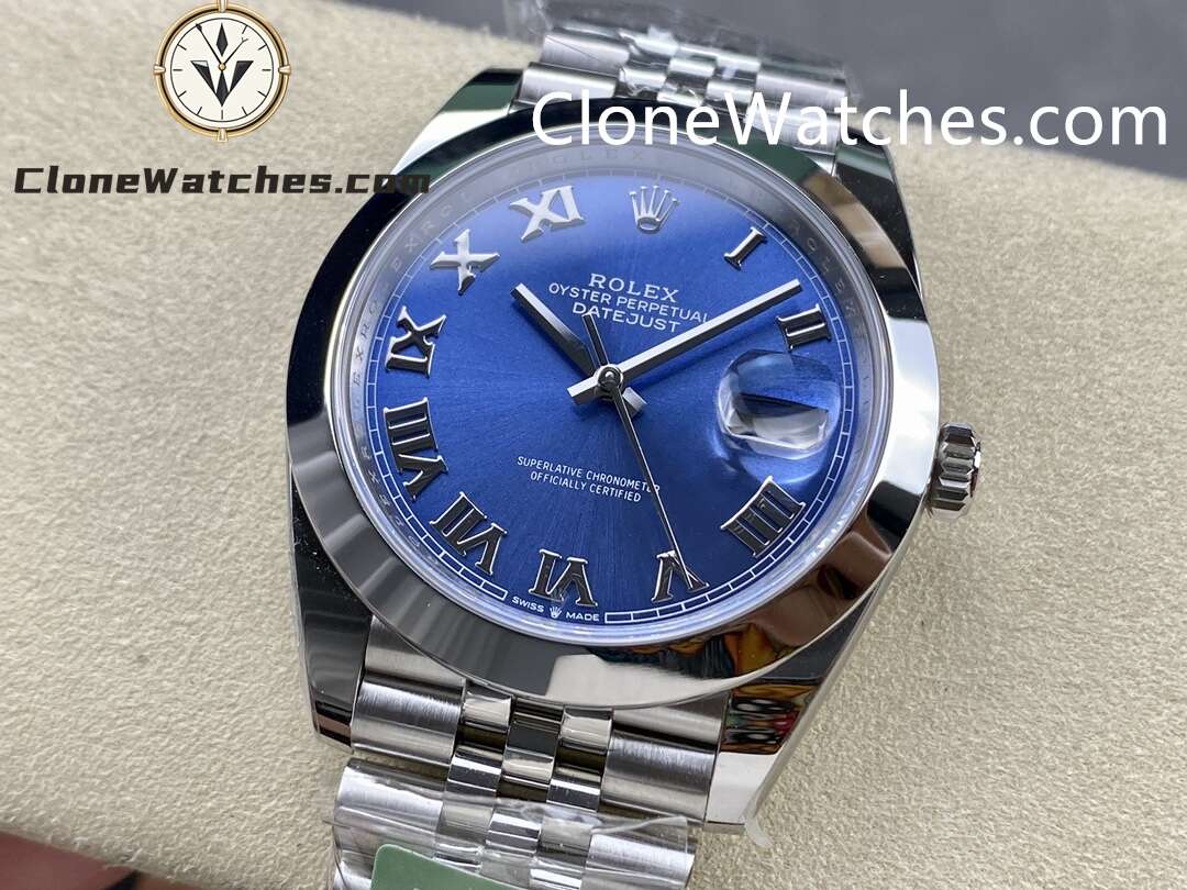 Rolex Super Clone Watches 1:1 DateJust Blue Roman Dial m126300-0018 Jubilee 41MM 3235 Movement