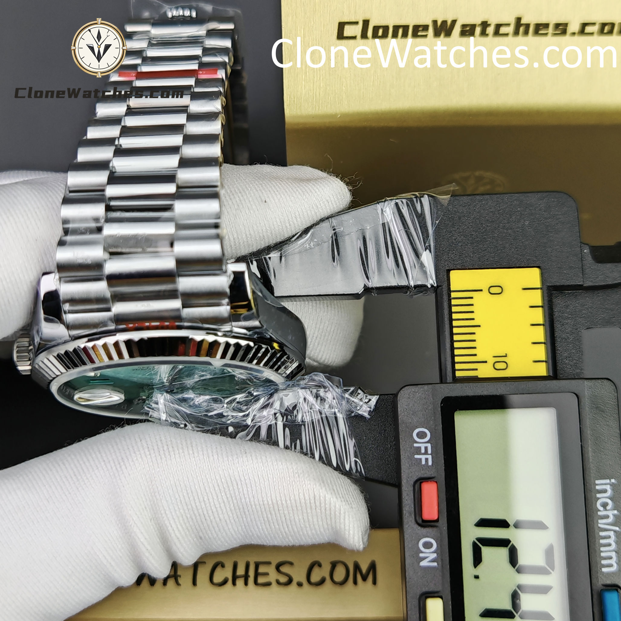 Rolex Super Clone Watches 1:1 Day Date Ice Blue Diamond Dial 40mm m228236-0006 3255 Movement