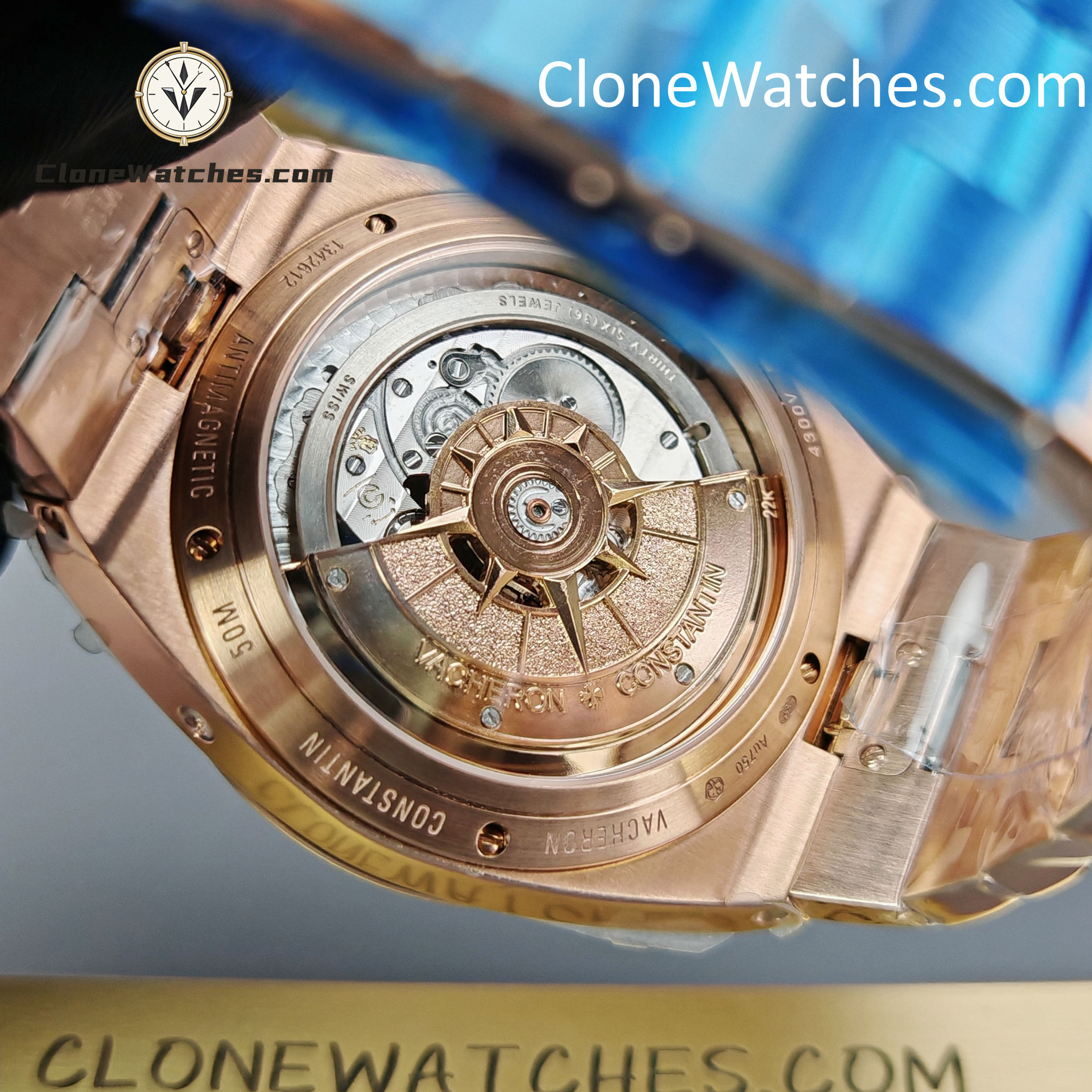 Vacheron Constantin Super Clone Watches 1:1 Overseas perpetual calendar Rose Gold 4300V/220R-B064