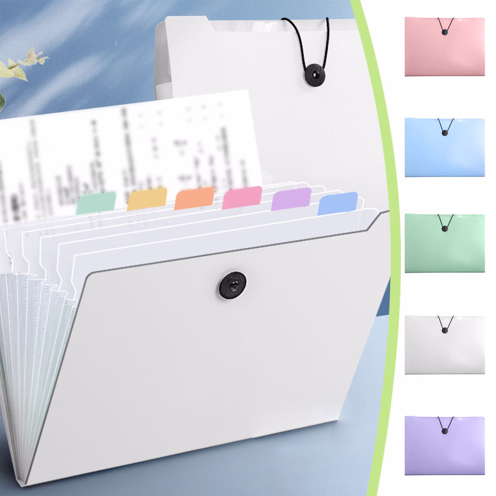 Txlpkdyx A4 Accordion File Folder,8-Compartment Large Capacity Expandable Transparent File Organizer,Multi-Layer Categorized Storage Pockets,for Exam Papers,Receipts,and Office Documents