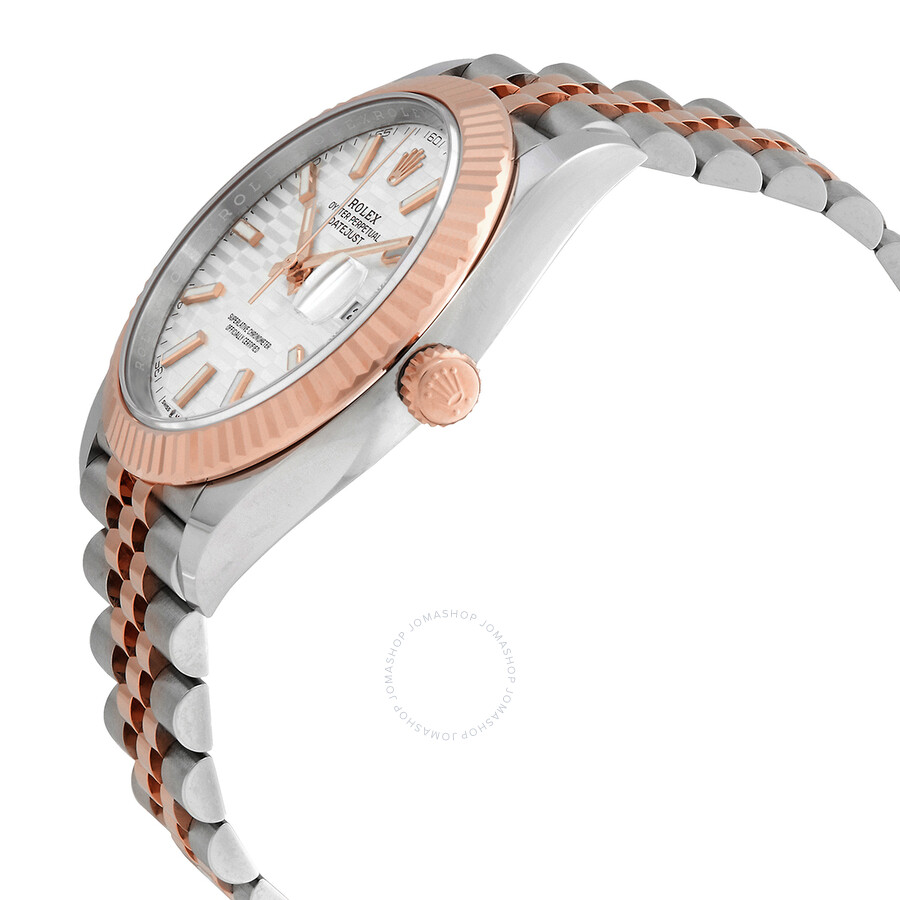 Rolex Datejust 41 Silver, Fluted Motif Dial Automatic Men s 18kt Everose Gold Jubilee Watch M126331-0018（Lifetime free warranty+90-days replacement service & Refund!.）