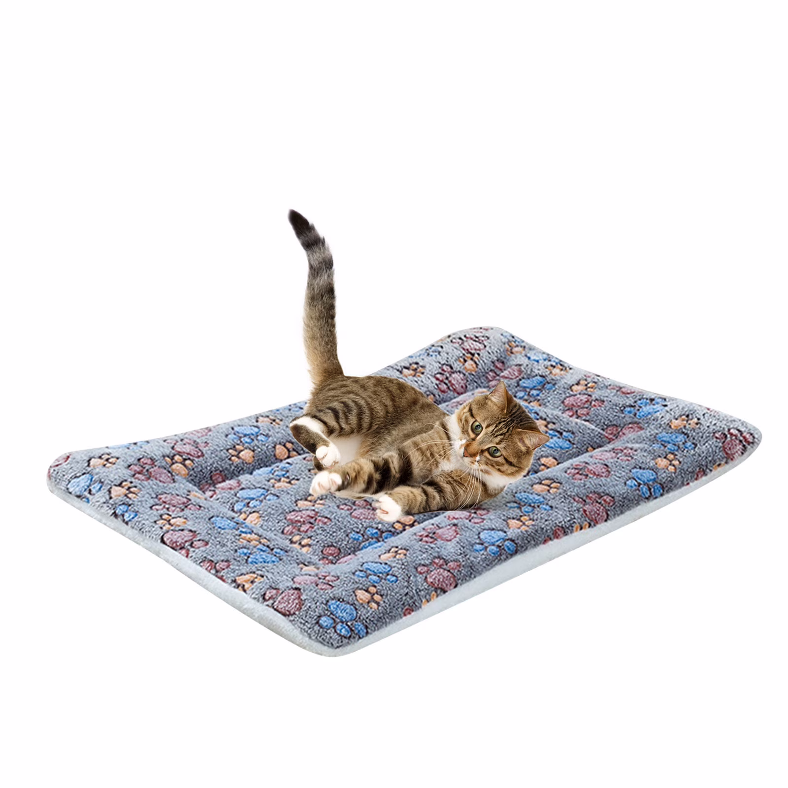 JeashCHAT Calming Cat Blanket Cat Bed Dog Crate Pad Ultra Soft Pet Pad with Cute Star Print, Comfortable Washable Thickened Warm Non-Slip Pet Mat on , 12.6"x10"