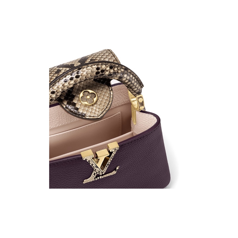LOUIS VUITTIN Capucines leather with python skin trim