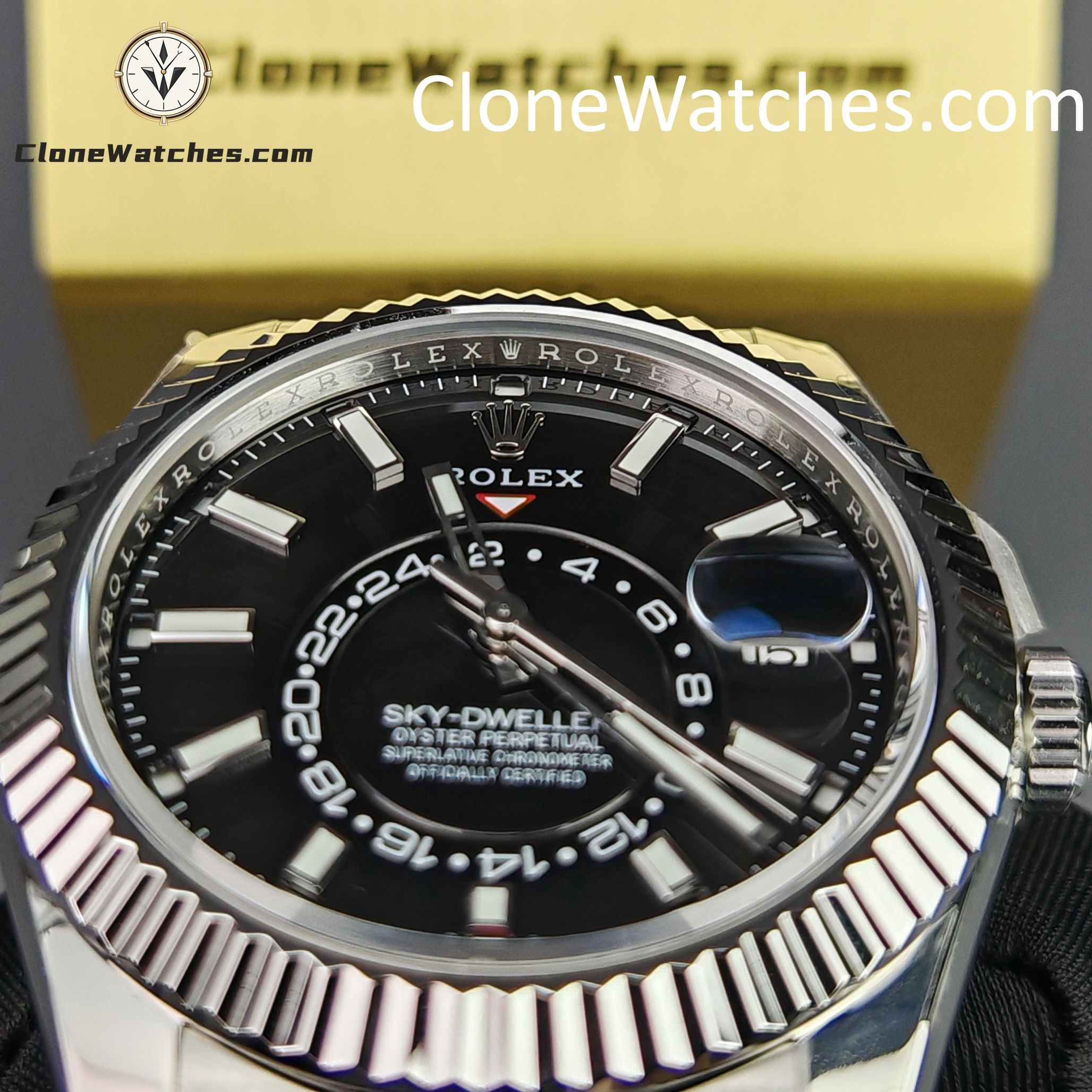 Rolex Super Clone Watches 1:1 Sky Dweller Black Dial Oyster m336934-0007 9002 Movement