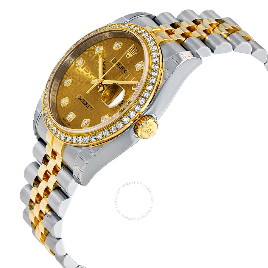 Rolex Oyster Perpetual Datejust 36 Champagne Dial Stainless Steel and 18K Yellow Gold Jubilee Bracelet Automatic 36 mm Watch 116243CJDJ（Lifetime free warranty+90-days replacement service & Refund!.）