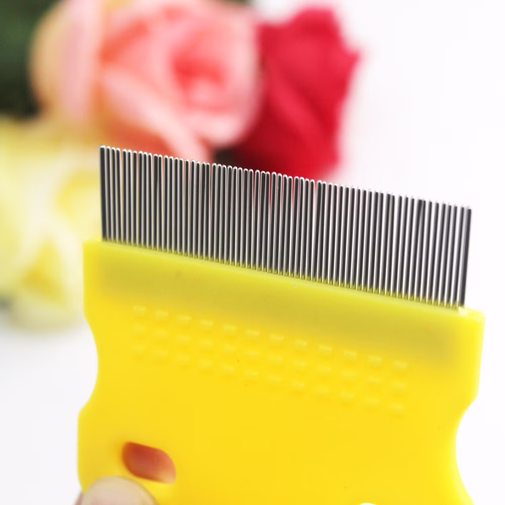 Shldybc Pet Hair Grooming Comb Flea Shedding Brush Puppy Dog Stainless Comb, Dog Puppy Grooming Steel Small Fine Toothed Pet Flea Comb