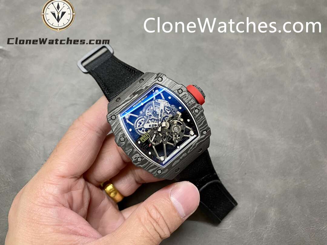 Richard Mille Super Clone Watches 1:1 RM 035 – 01 Carbon Tourbillon Black Strap