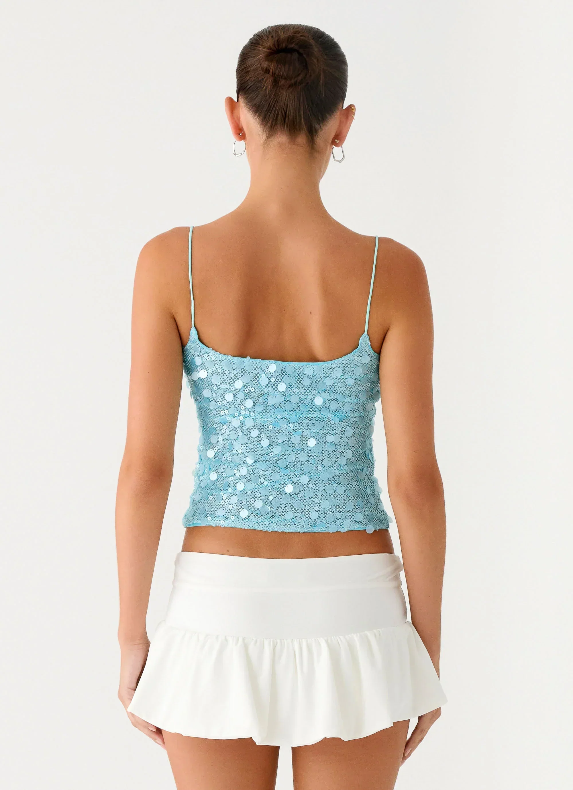 French Exit Sequin Top - Blue