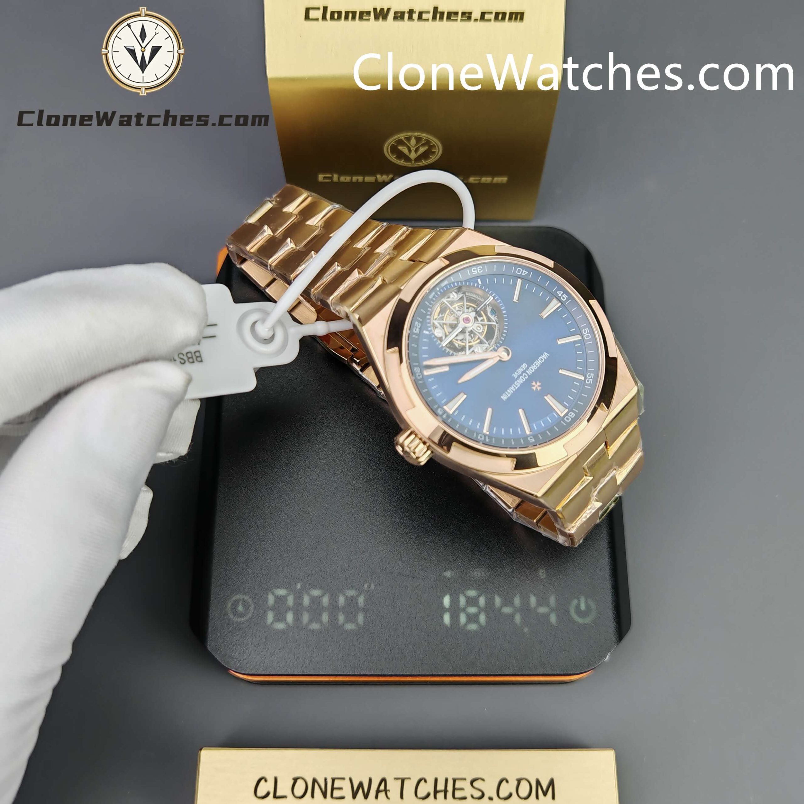 Vacheron Constantin Super Clone Watches 1:1 Overseas Tourbillon Rose Gold 6000V/210R-B733 42.5MM
