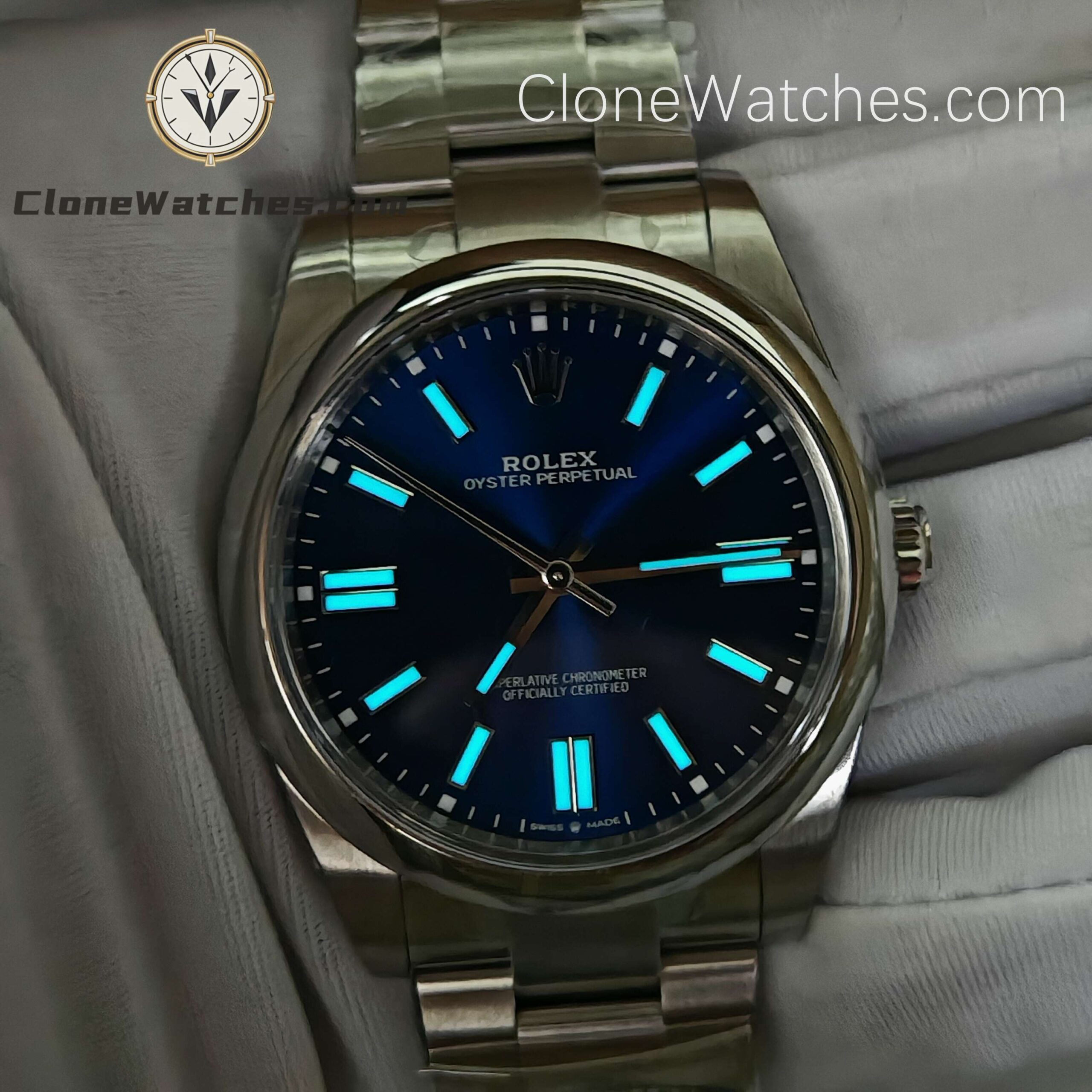 Rolex Super Clone Watches 1:1 Oyster Perpetual Blue Dial 41MM m124300-0003 3230 Movement