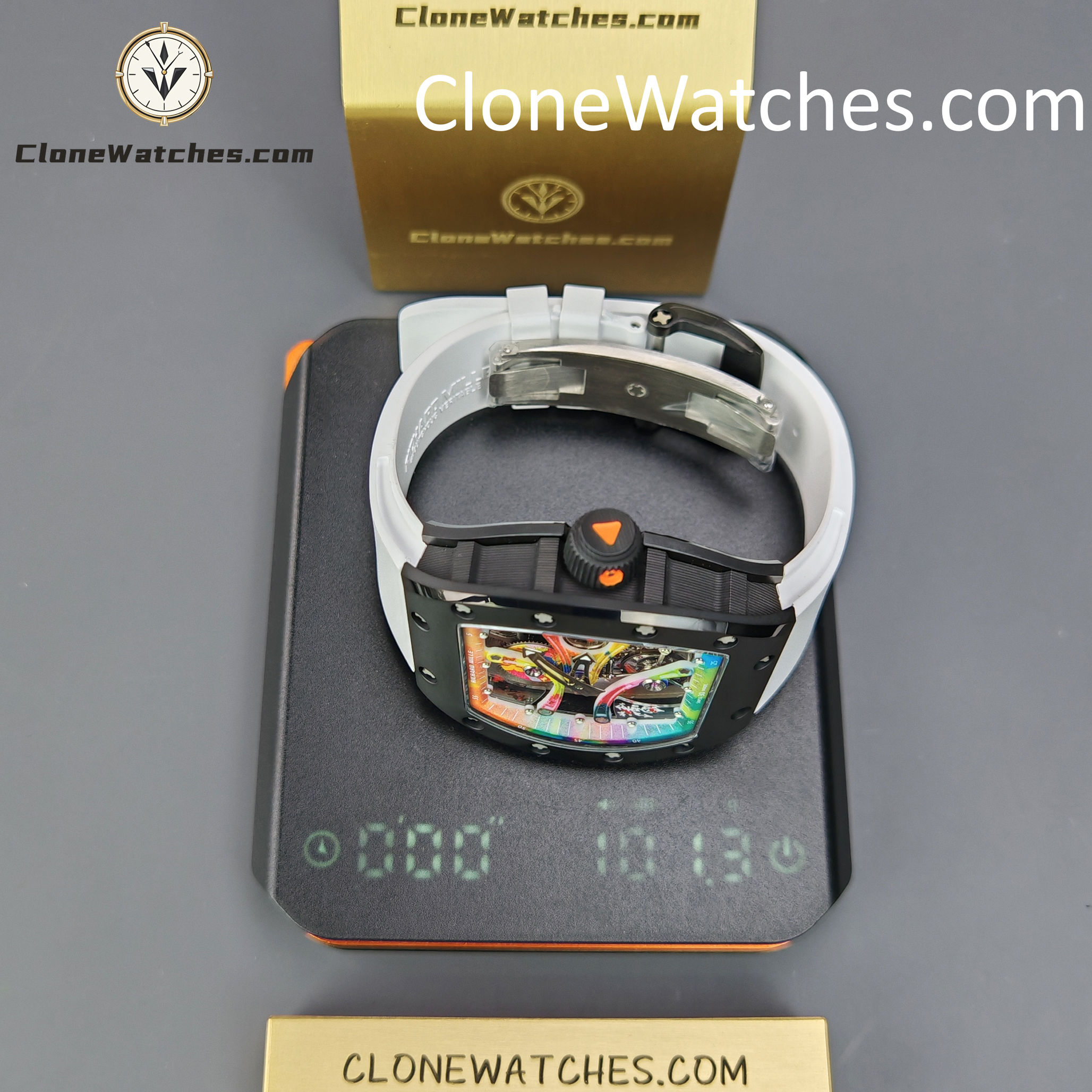 Richard Mille Super Clone Watches 1:1 RM 68 -01 Tourbillon Cyril Kongo White Strap
