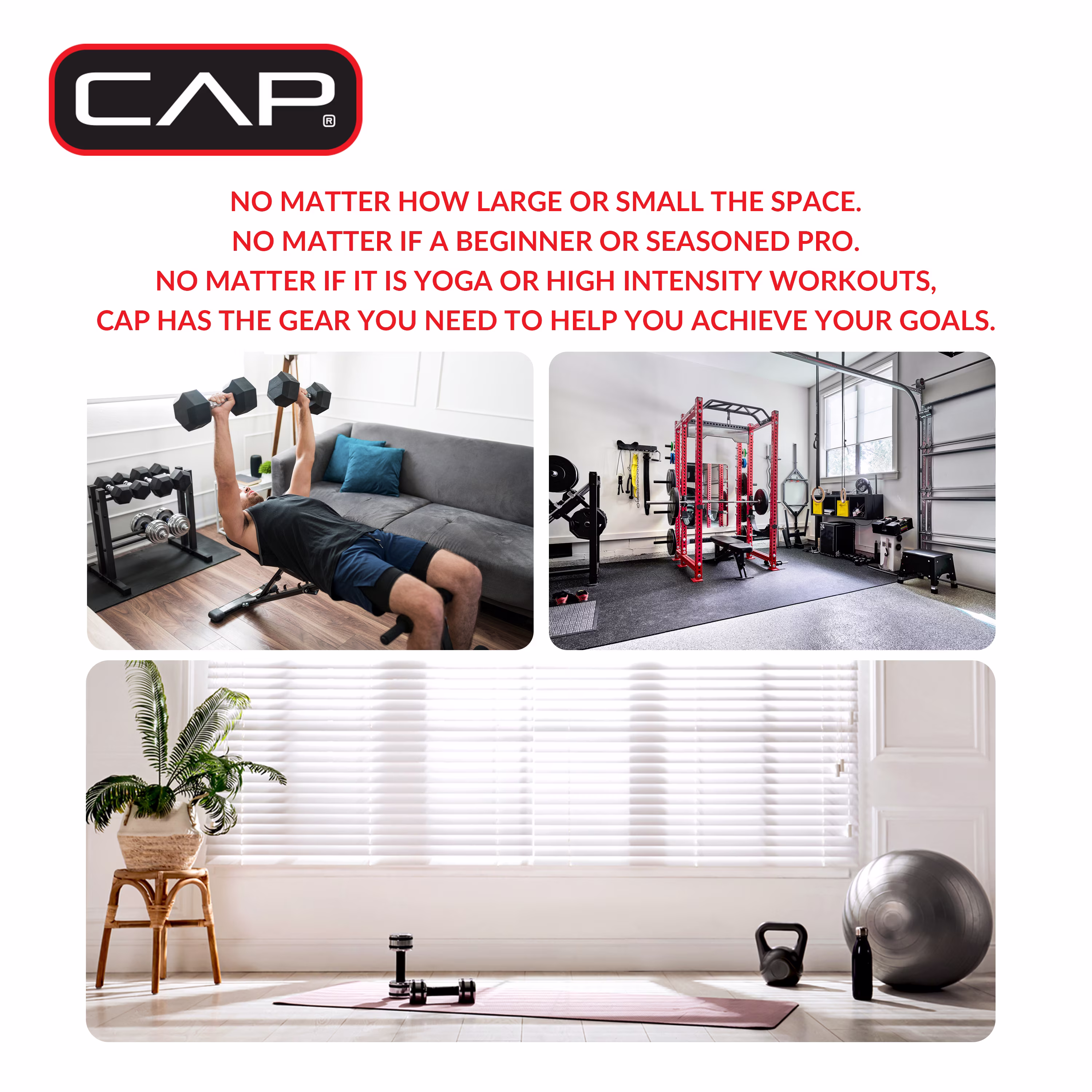 CAP, 2lb Neoprene Dumbbell, Black, Single