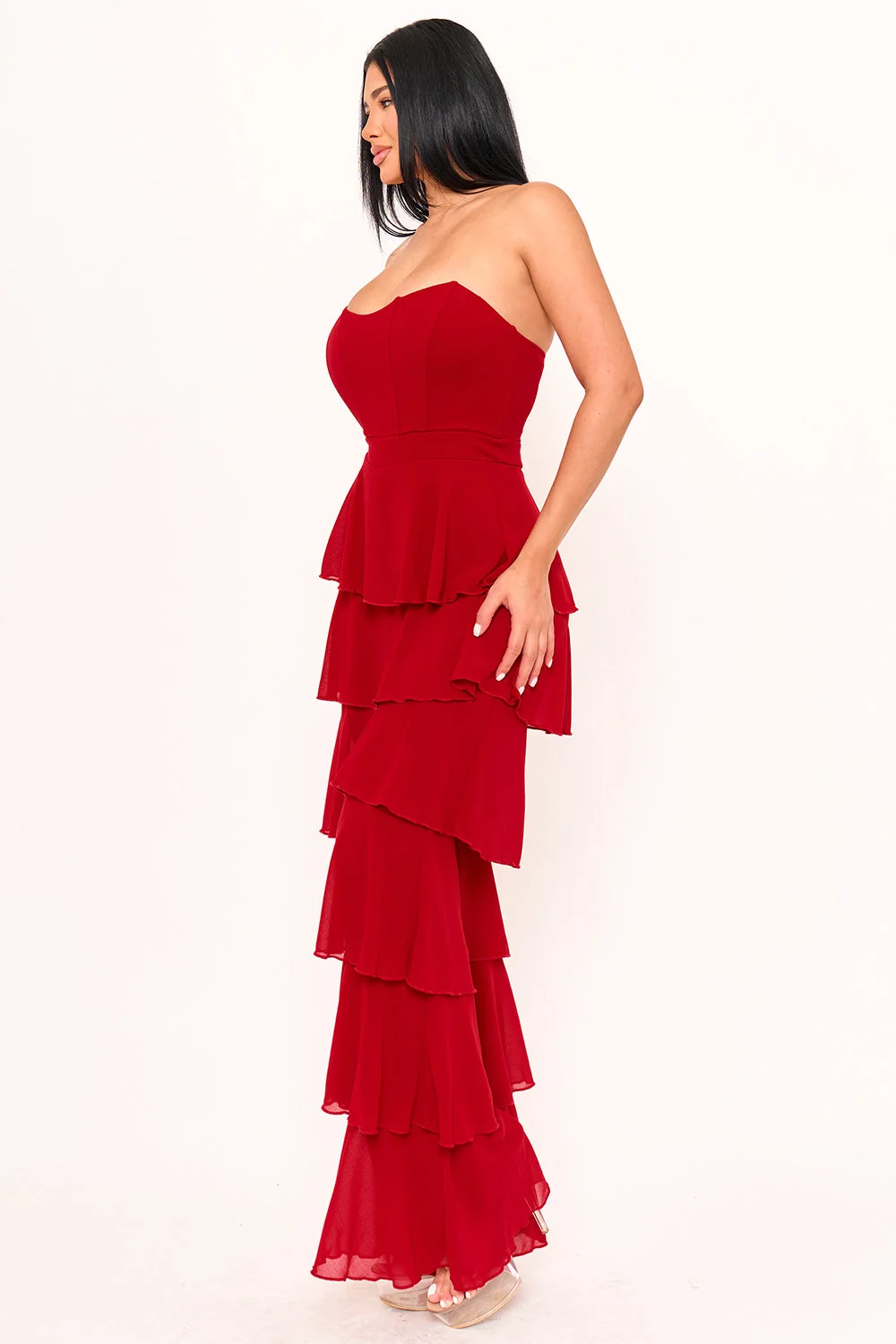 Symphony Jumpsuit - Techno Crepe & Chiffon Contrast Jumpsuit