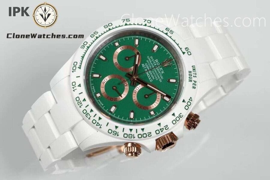 Modified Super Clone Watches 1:1 AET Rolex Daytona Full Ceramic British Racing Green 4130 Movement