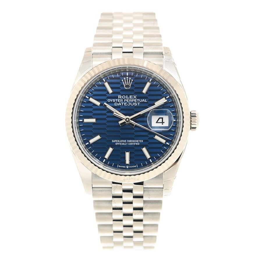 Rolex Datejust 36 Automatic Chronometer Bright Blue Motif Dial Watch 126234BLFSJ（Lifetime free warranty+90-days replacement service & Refund!.）