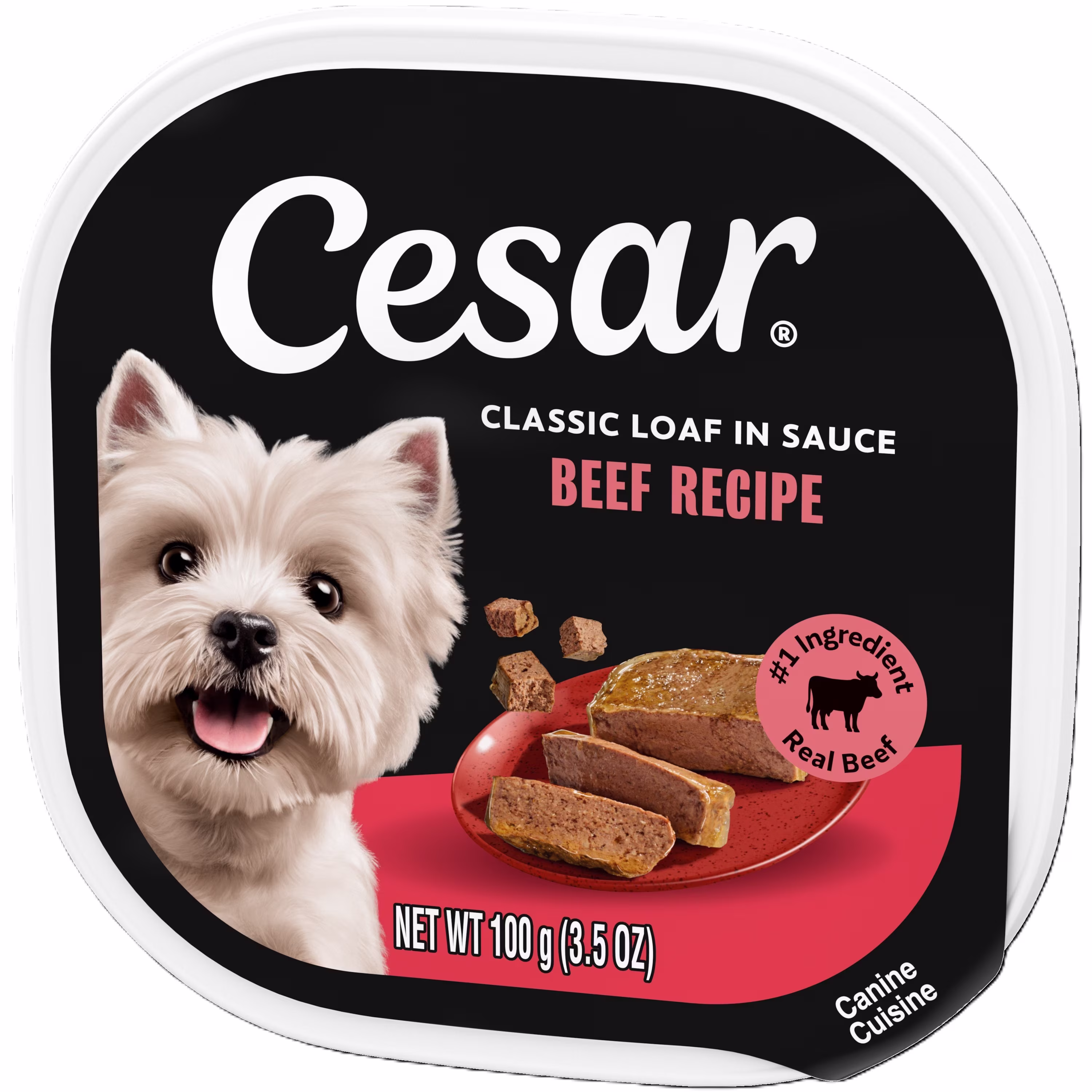Cesar Classic Loaf In Sauce Beef Recipe Adult Wet Dog Food, 3.5 Oz Easy Peel Tray