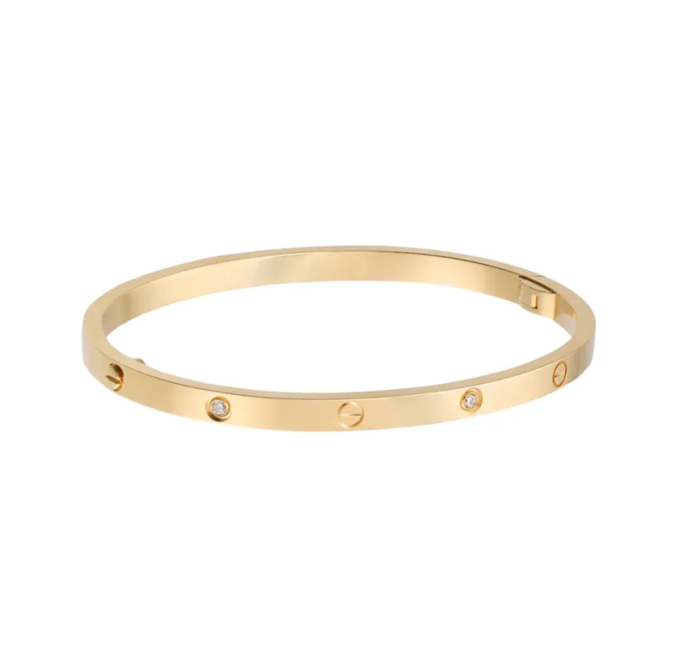 Cartier LOVE Series Six Diamond Narrow 18K Platinum Bracelet