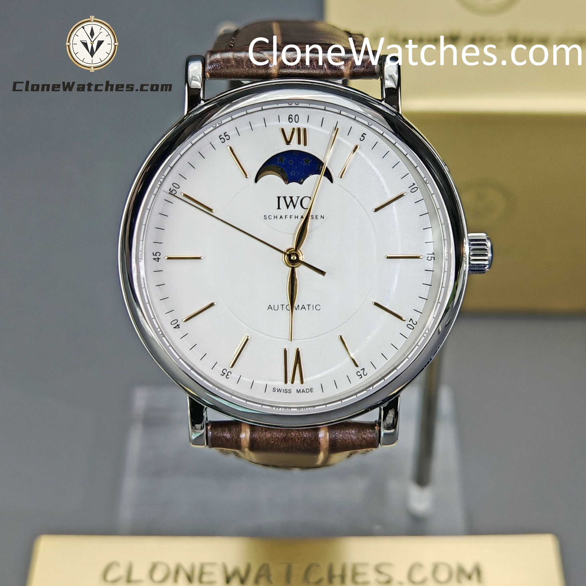 IWC Super Clone Watches 1:1 IW459401 Portofino Automatic Moon Phase 40mm White Dial